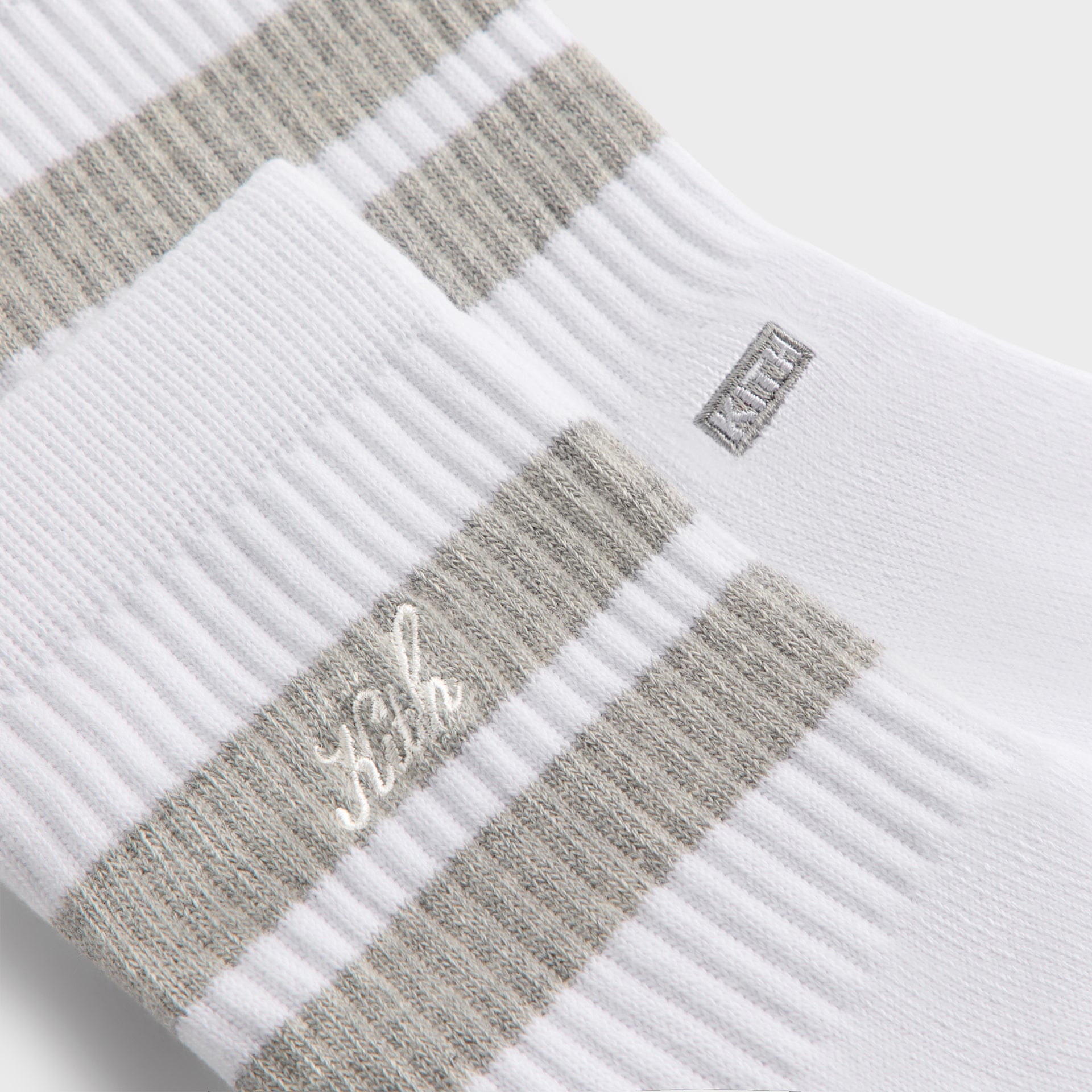 Kith 3-Pack Striped Mid Crew Socks - White