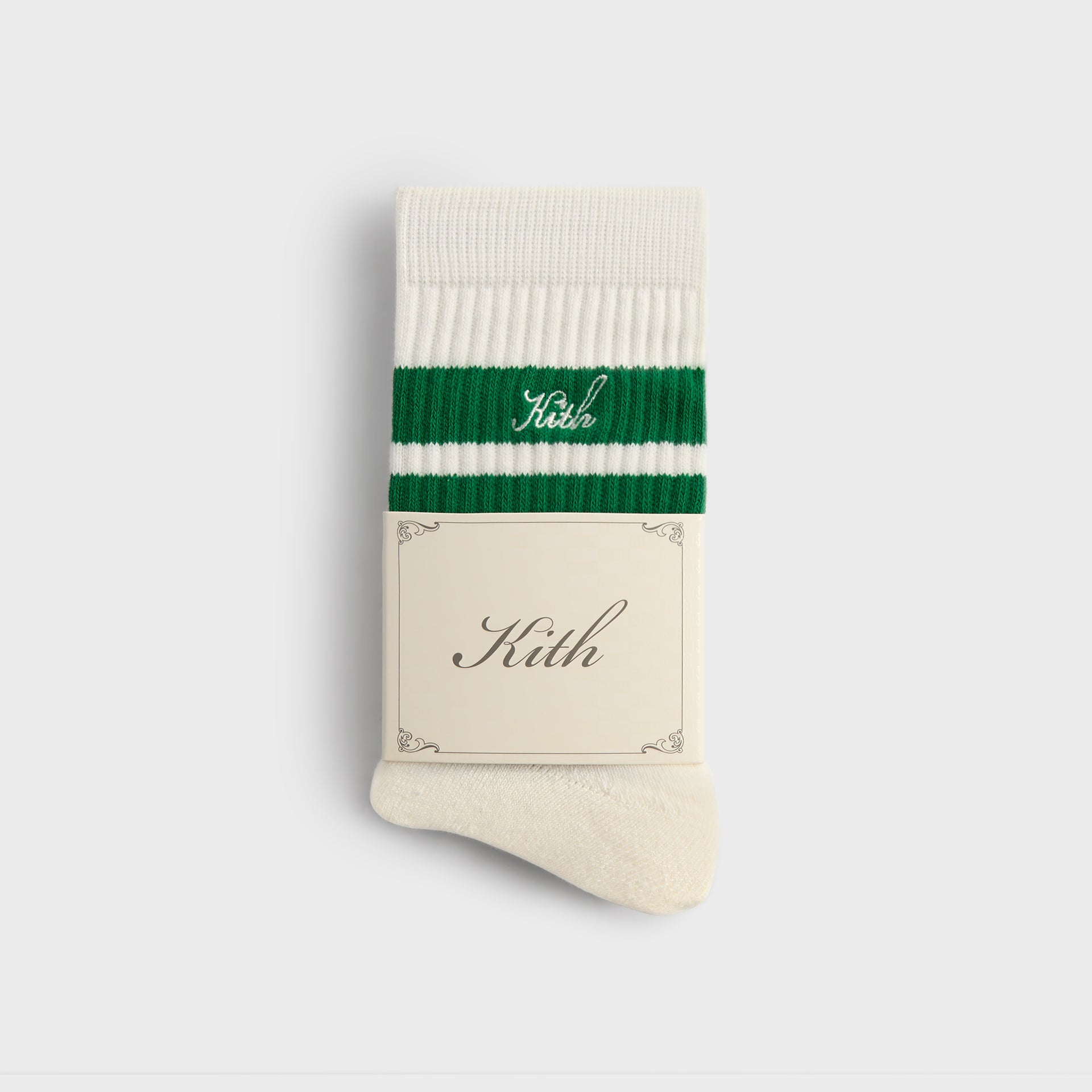 Kith 3-Pack Striped Mid Crew Socks - White
