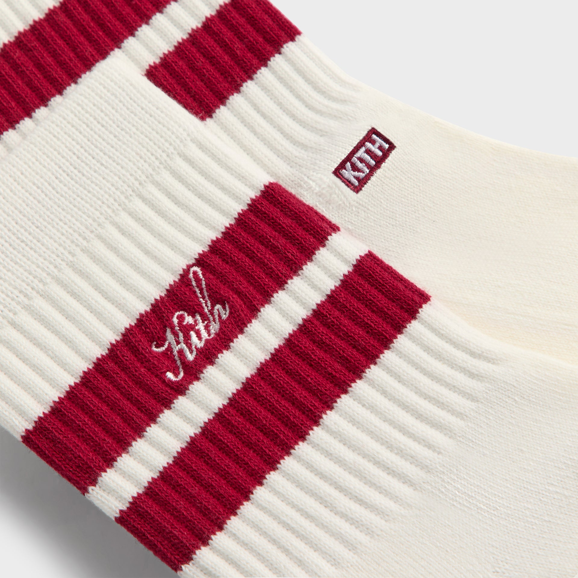 Kith 3-Pack Striped Mid Crew Socks - White