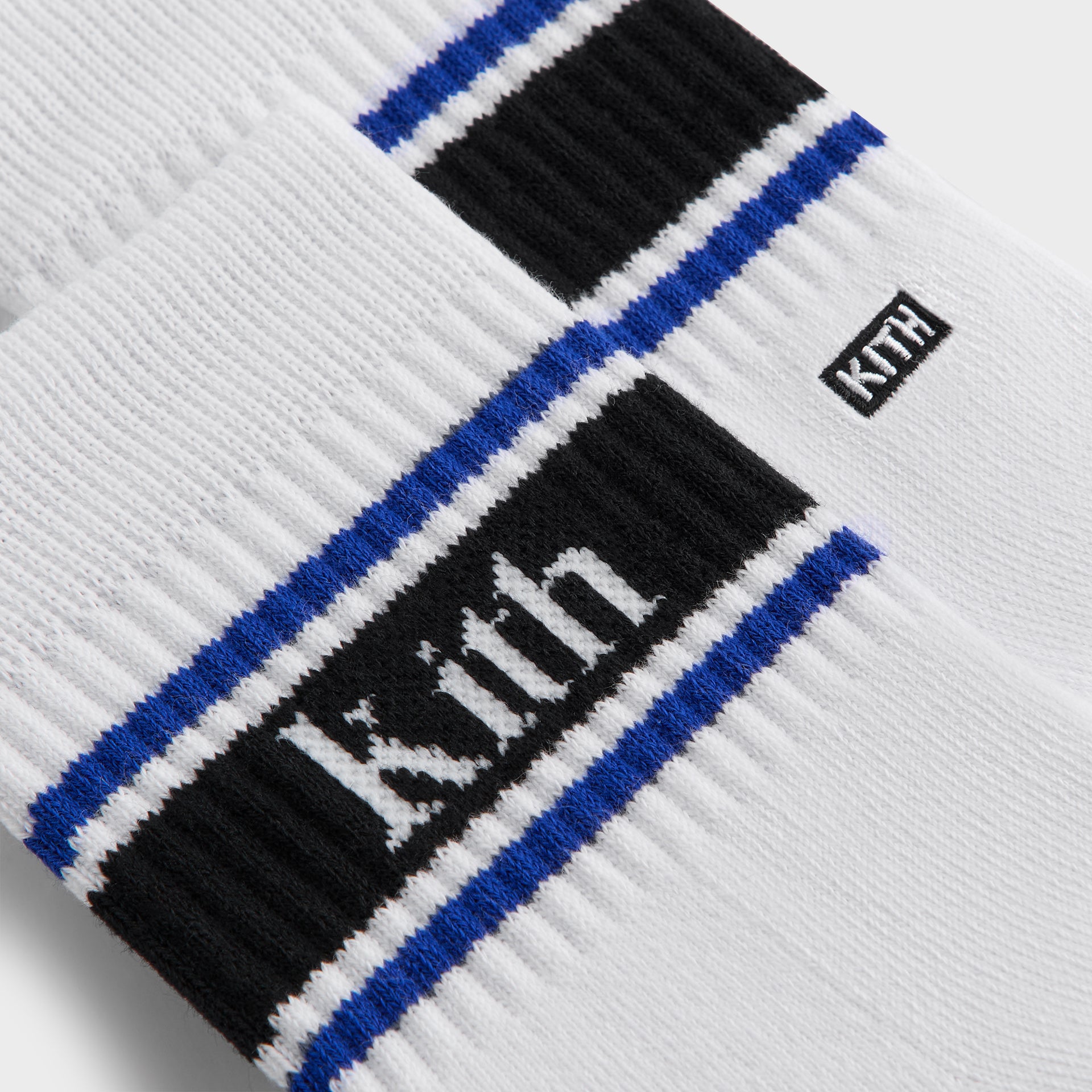 Kith 3-Pack Variegated Striped Mid Crew Socks - White