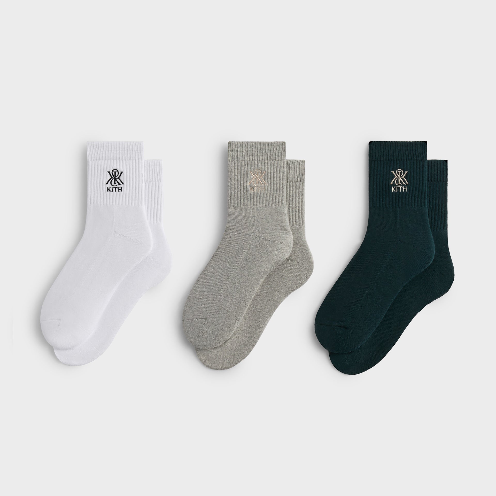 Kith 3-Pack Crest Mid Crew Socks - Multi