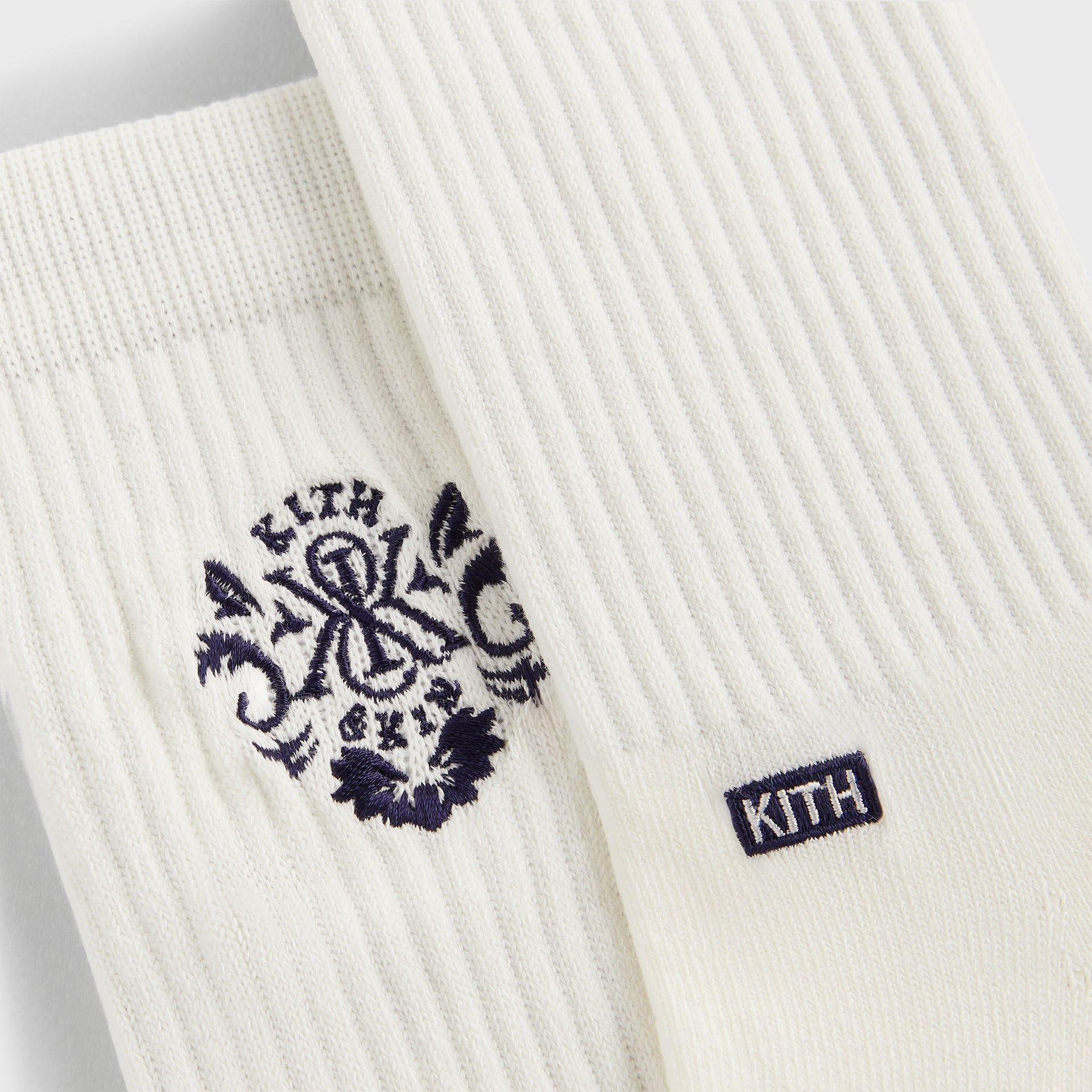 Kith Ornate Crest Logo Crew Socks - Silk