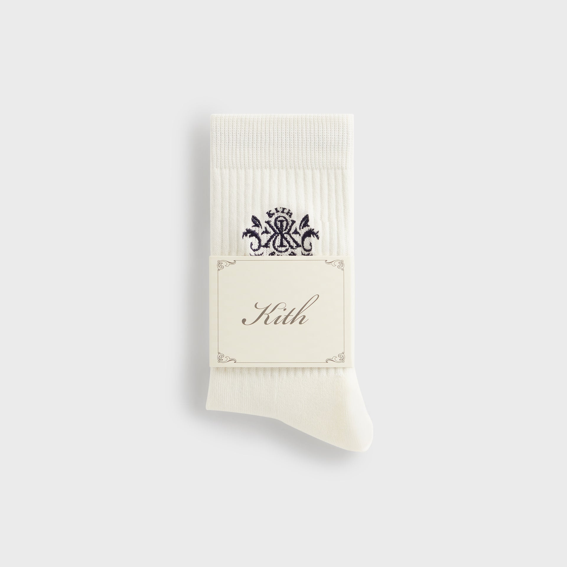 Kith Ornate Crest Logo Crew Socks - Silk