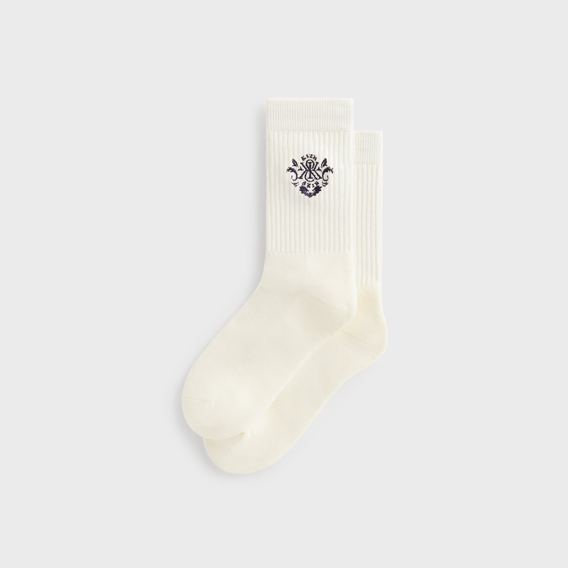 Kith Ornate Crest Logo Crew Socks - Silk