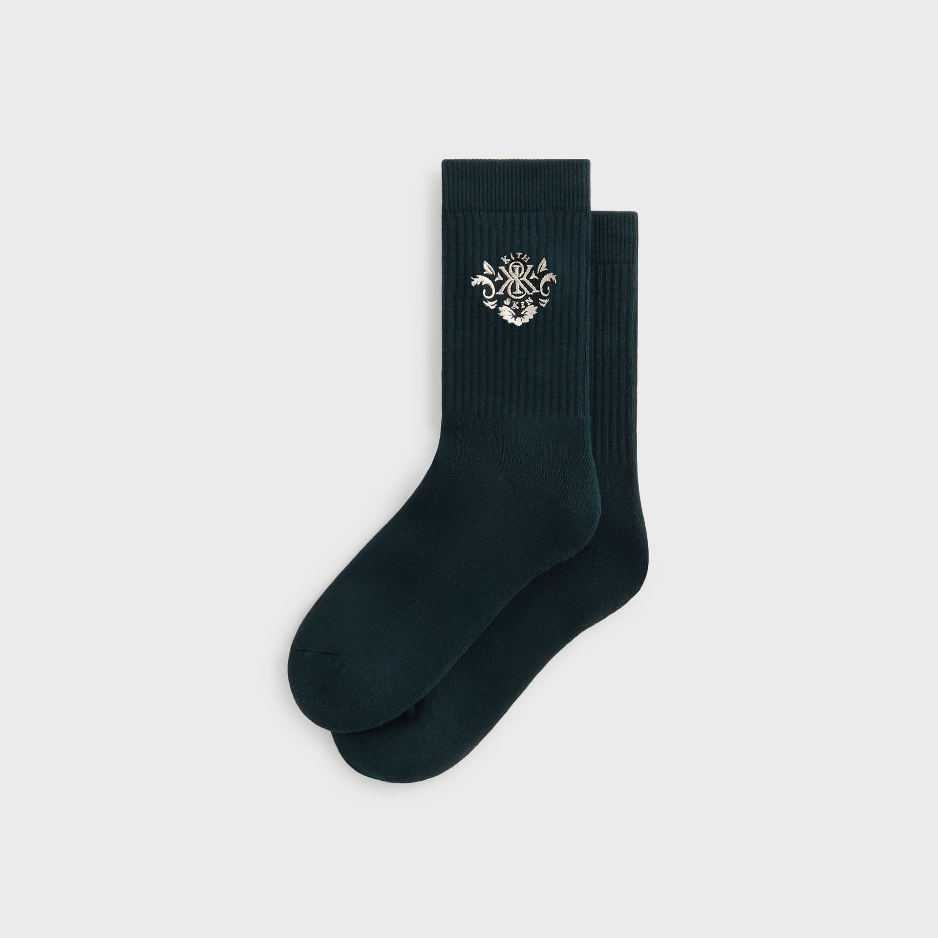 Kith Ornate Crest Logo Crew Socks - Stadium