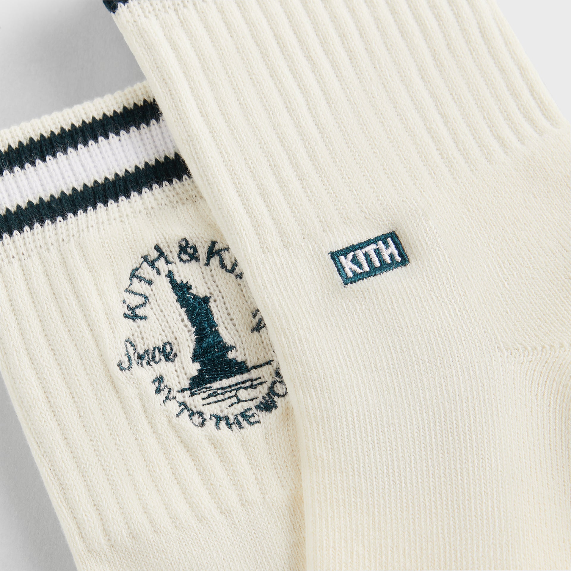 Kith & Kin Logo Mid Crew Sock - Sandrift