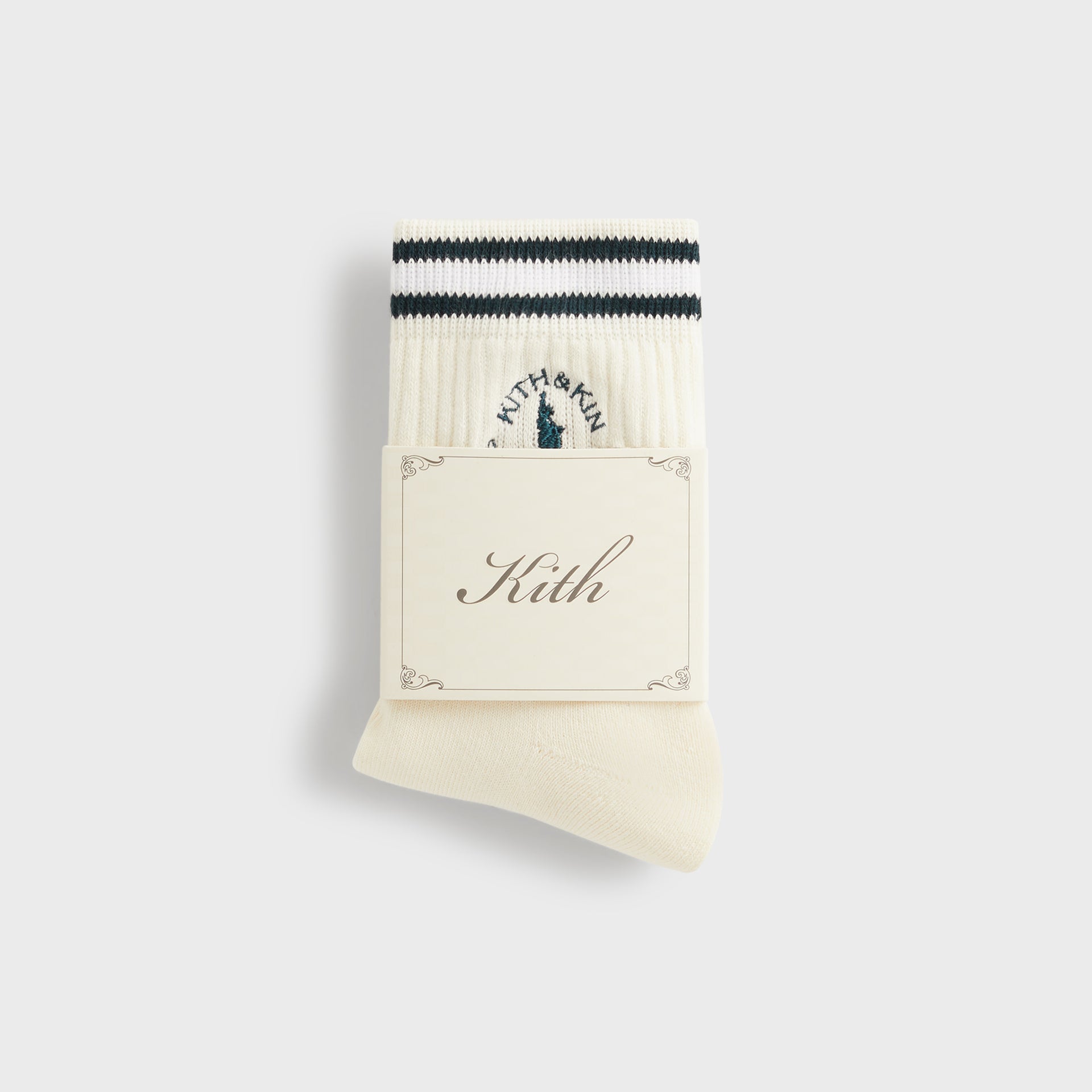 Kith & Kin Logo Mid Crew Sock - Sandrift