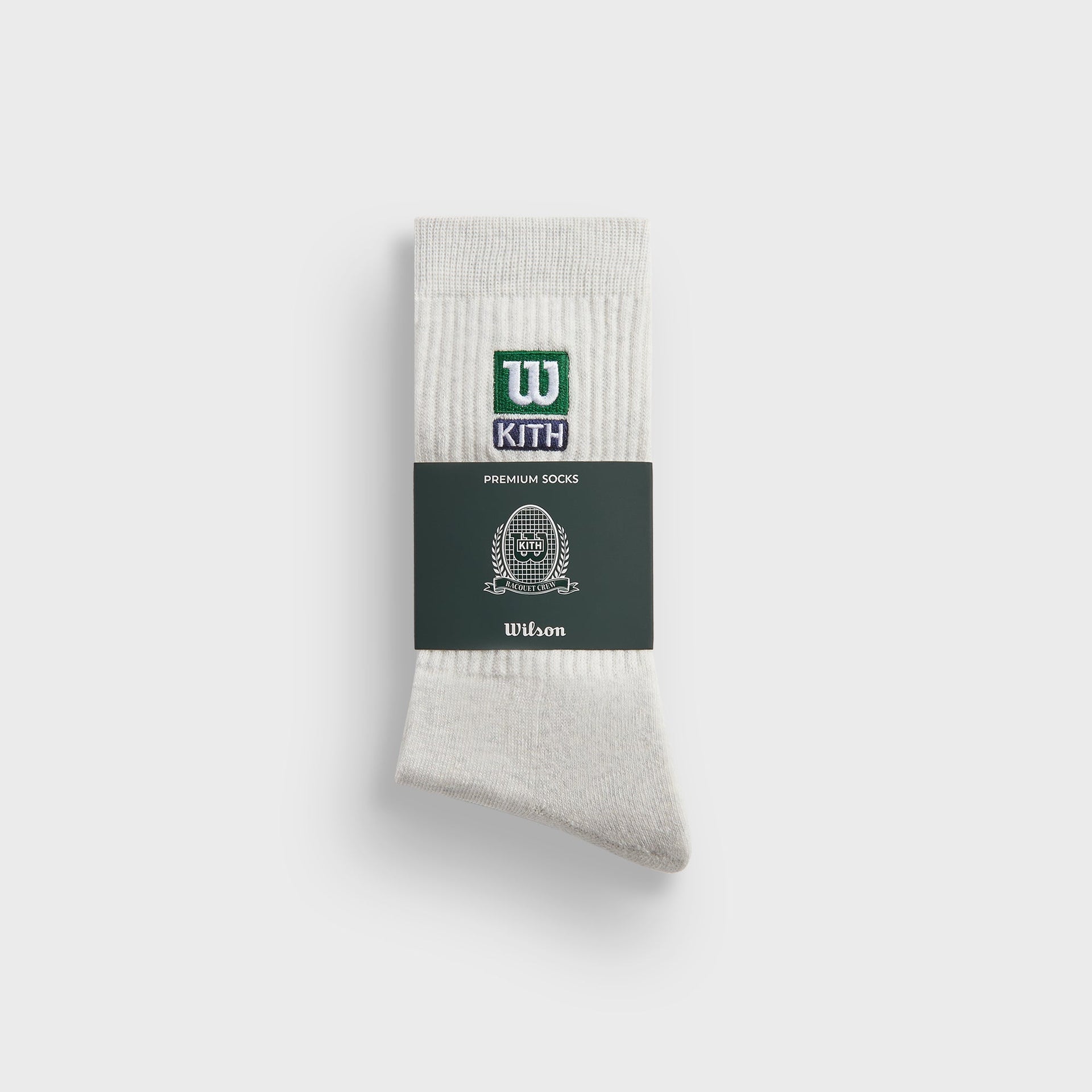 Kith for Wilson Logo Crew Socks - Light Heather Grey