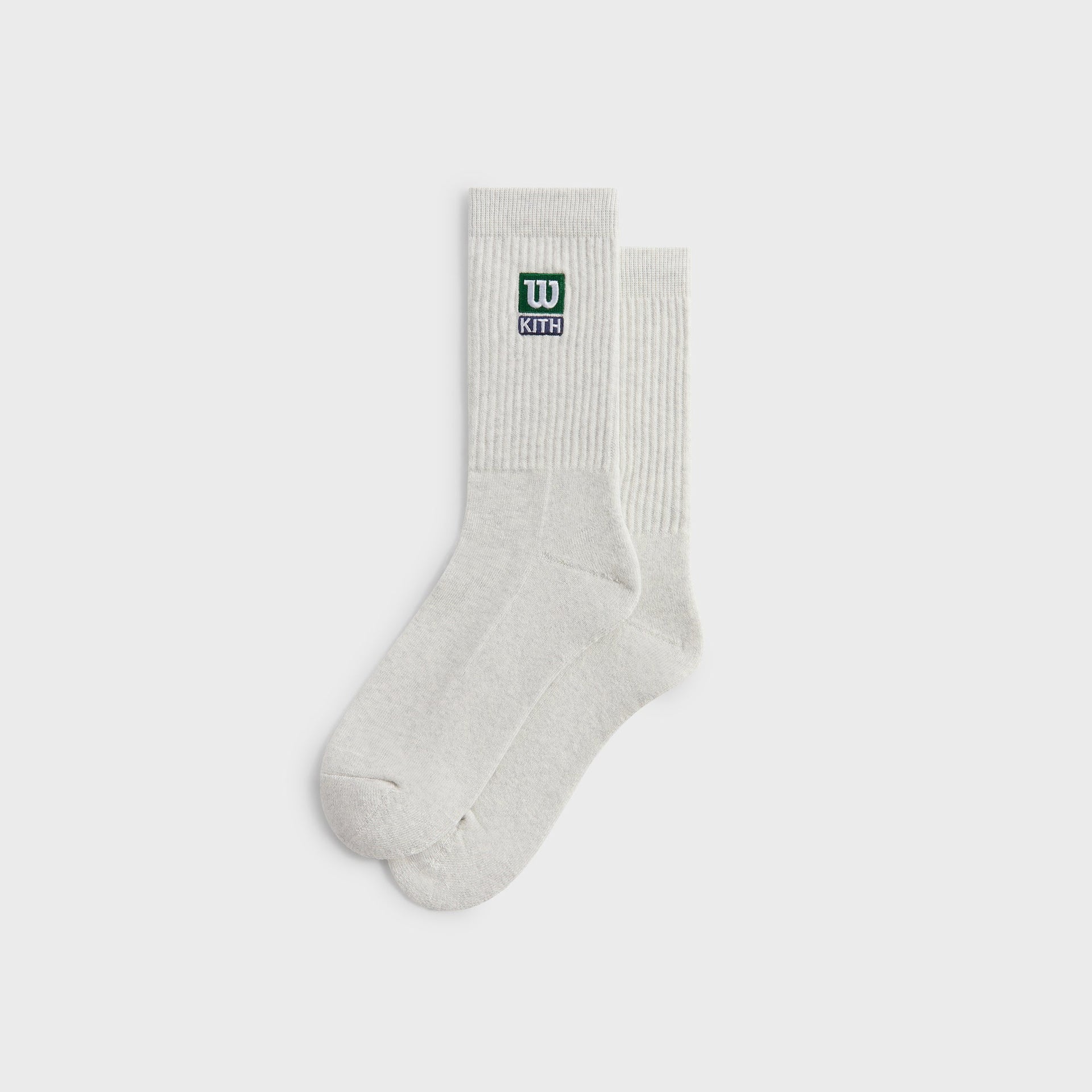 Kith for Wilson Logo Crew Socks - Light Heather Grey