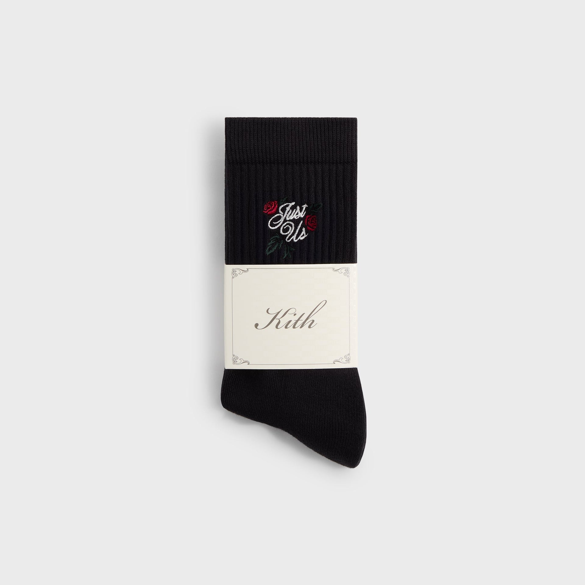 Kith Embroidered Rose Crew Socks - Black