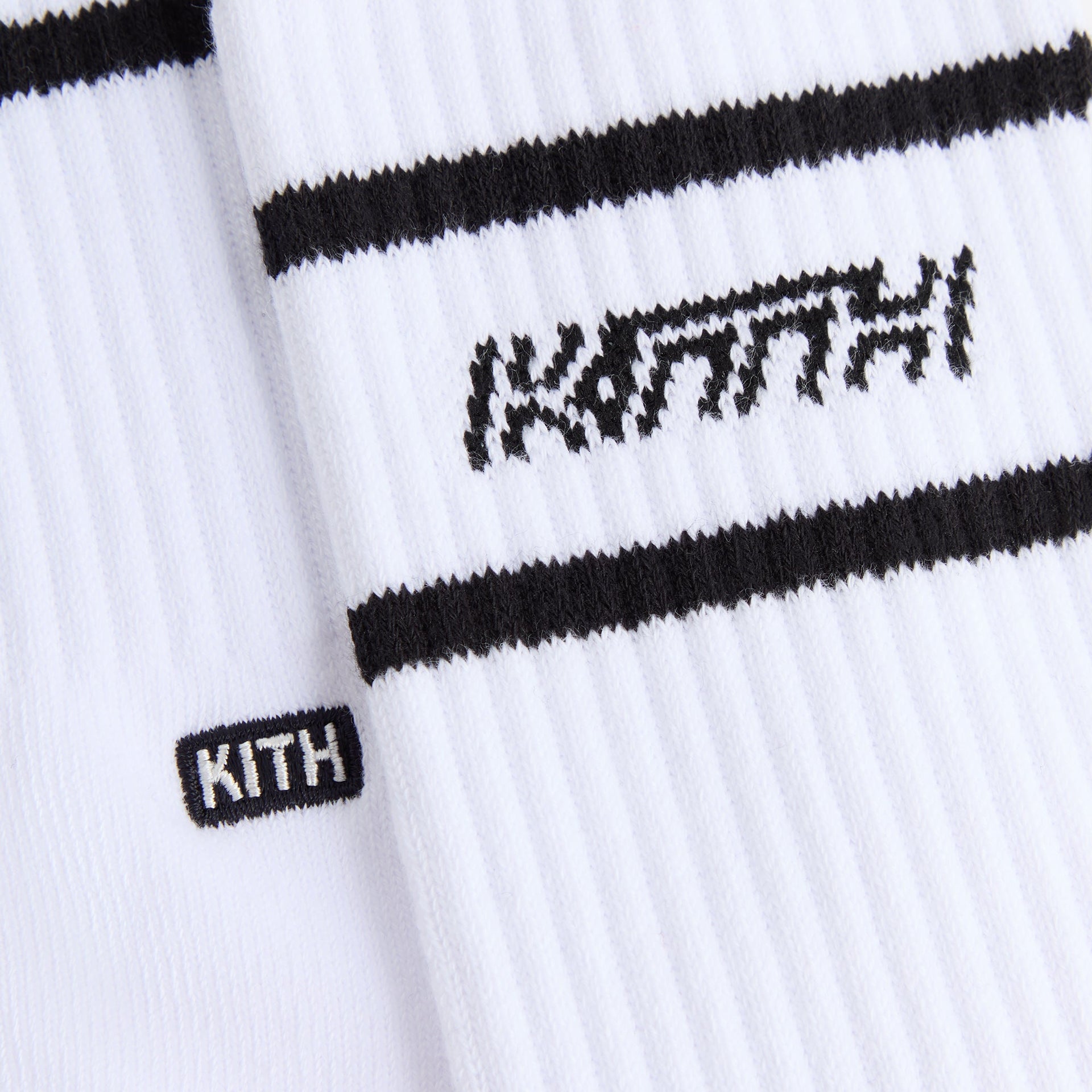 Kith 3-Pack Logo Crew Socks - White / Grey / Black