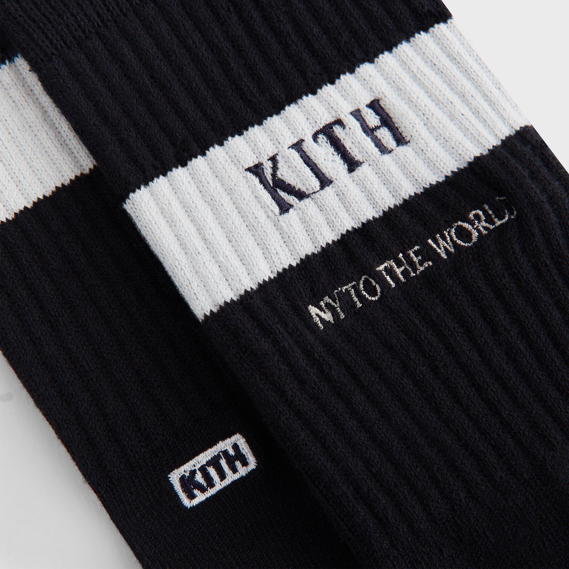 Kith Striped Cotton Crew Socks - Black