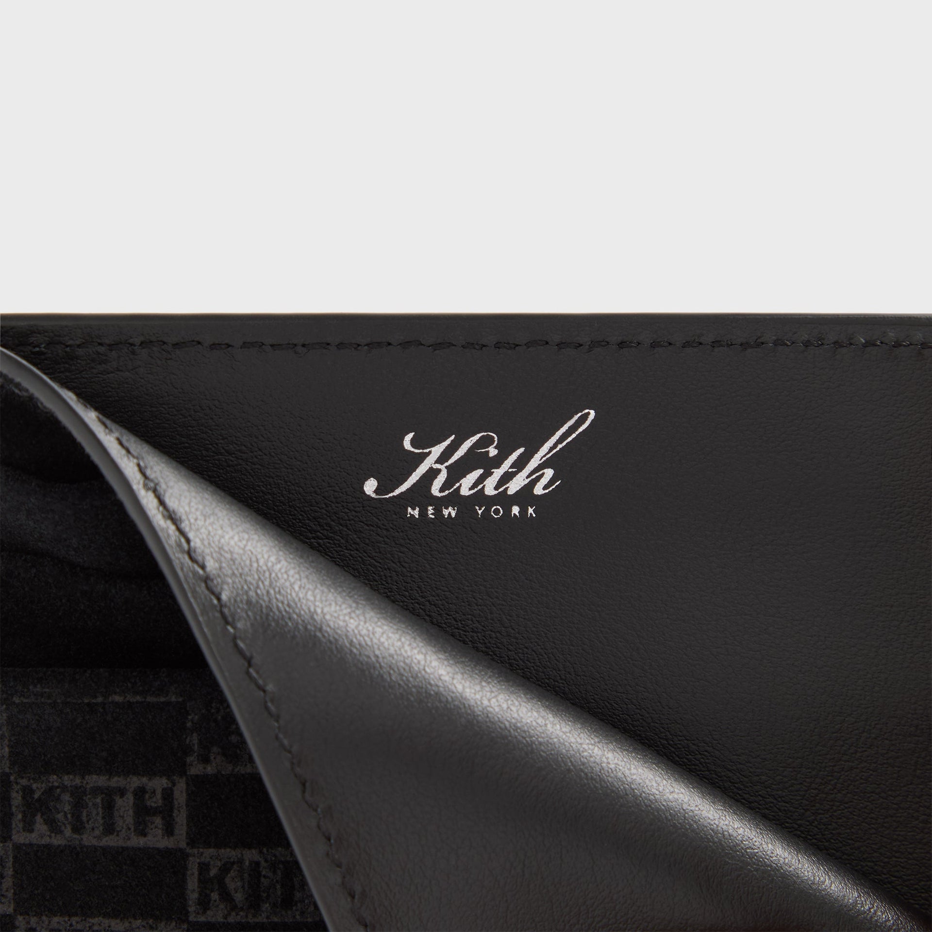 Kith Monogram Suede Card Holder - Black