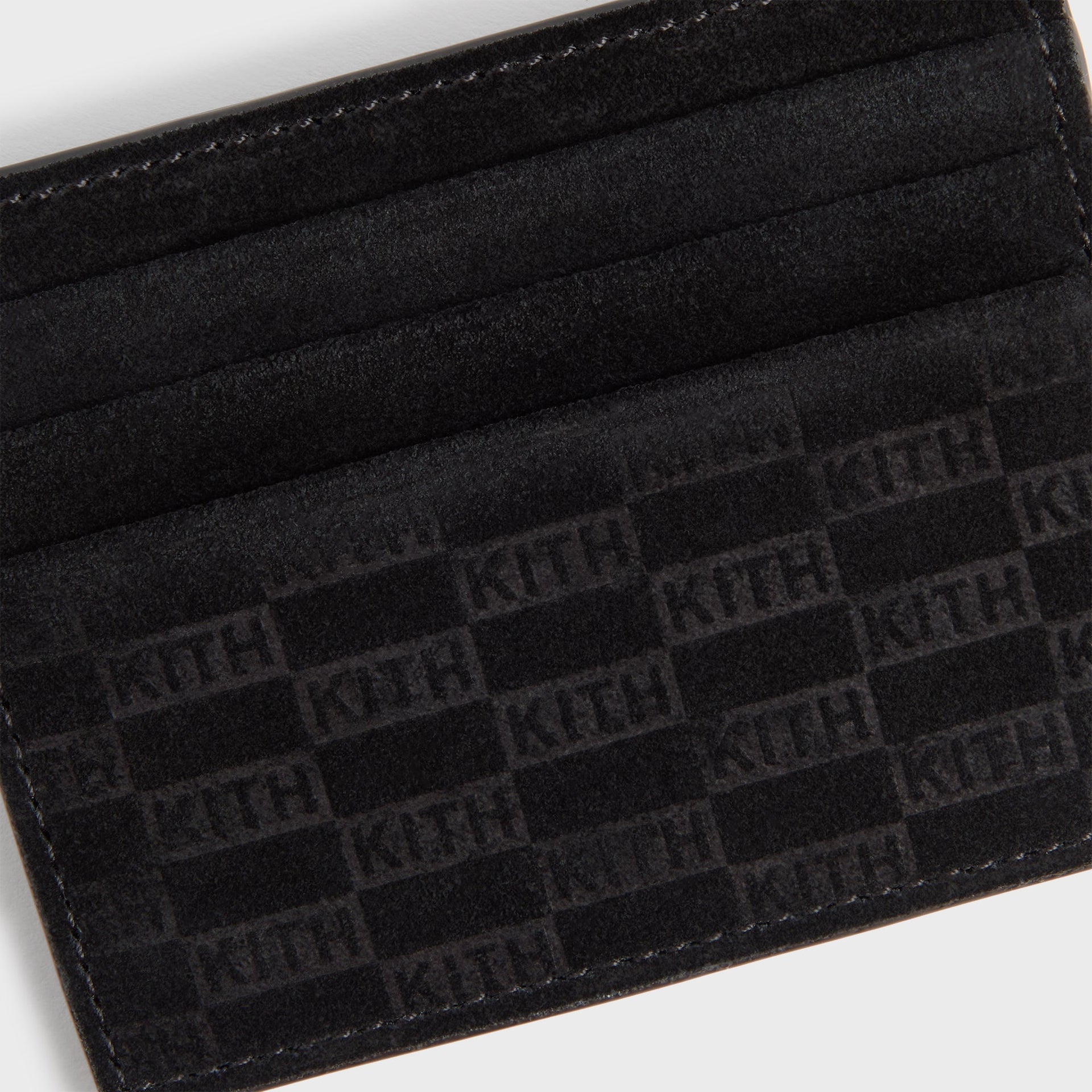 Kith Monogram Suede Card Holder - Black