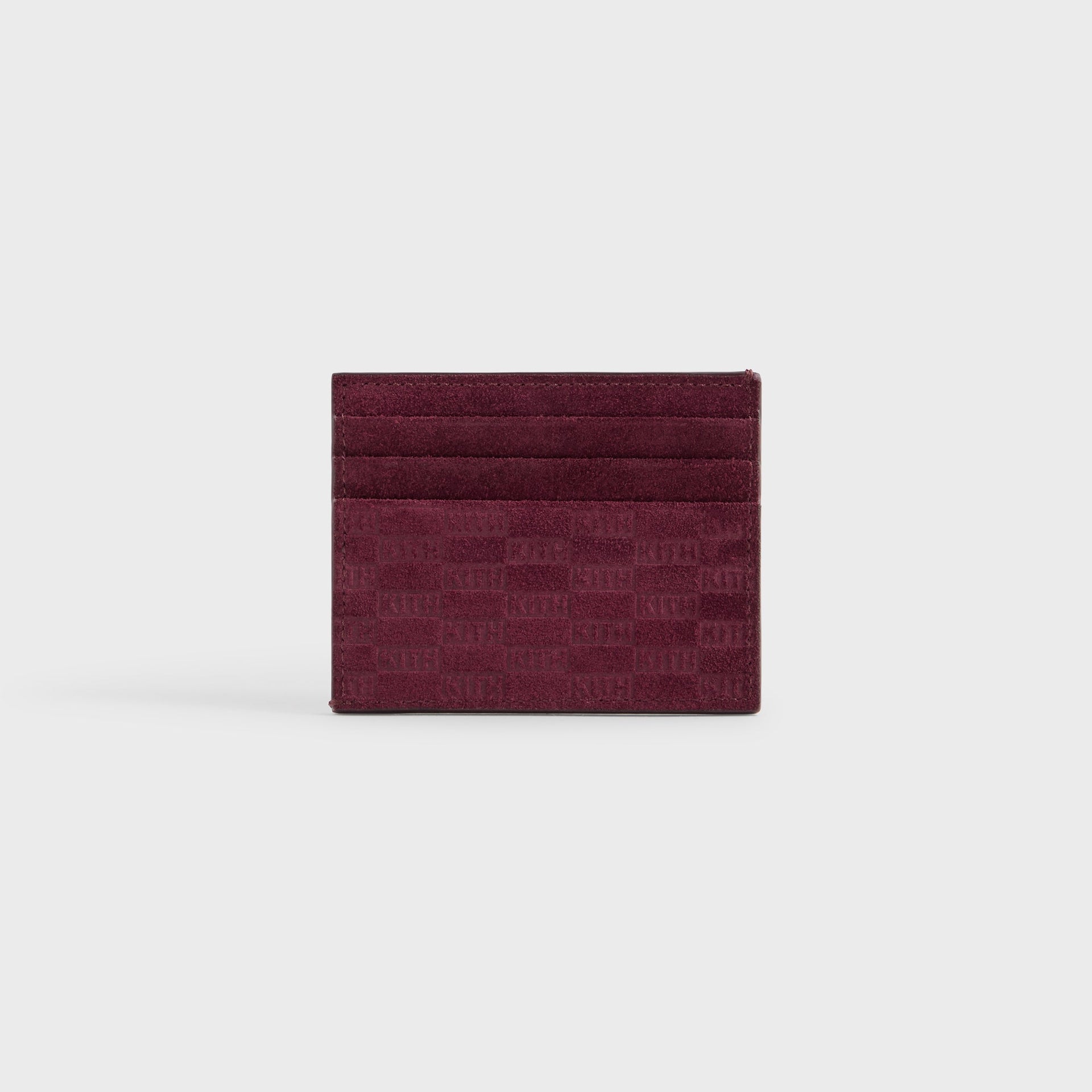 Kith Monogram Suede Card Holder - Magma