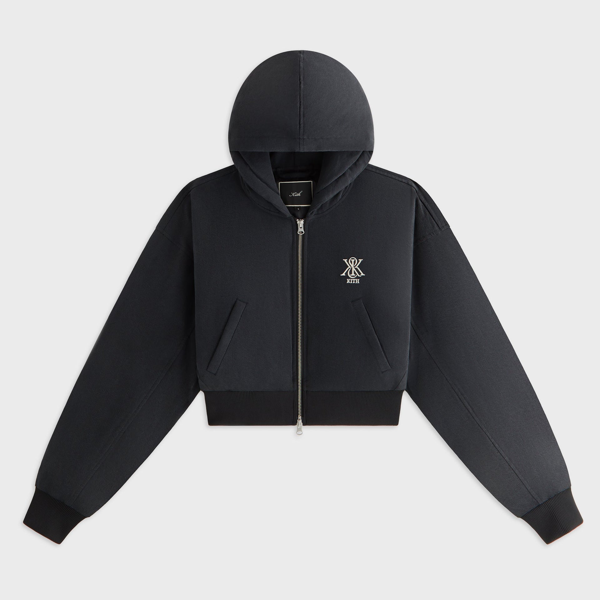 Kith Women Bex Cropped Denim Puffer - Washed Black