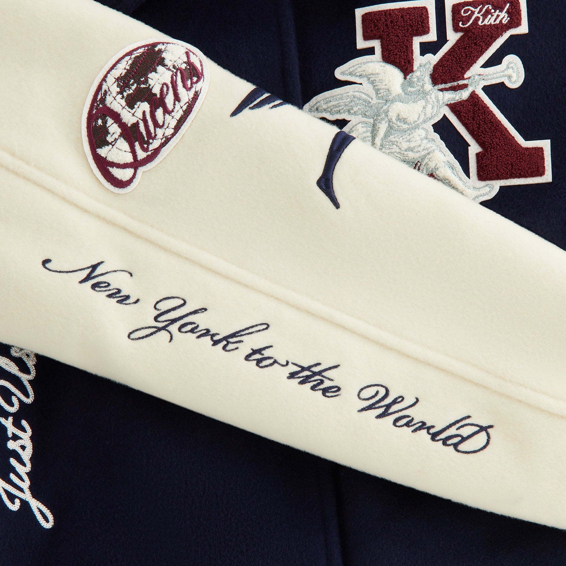 Kith Women Campbell II Melton Varsity Bomber Jacket - Nocturnal