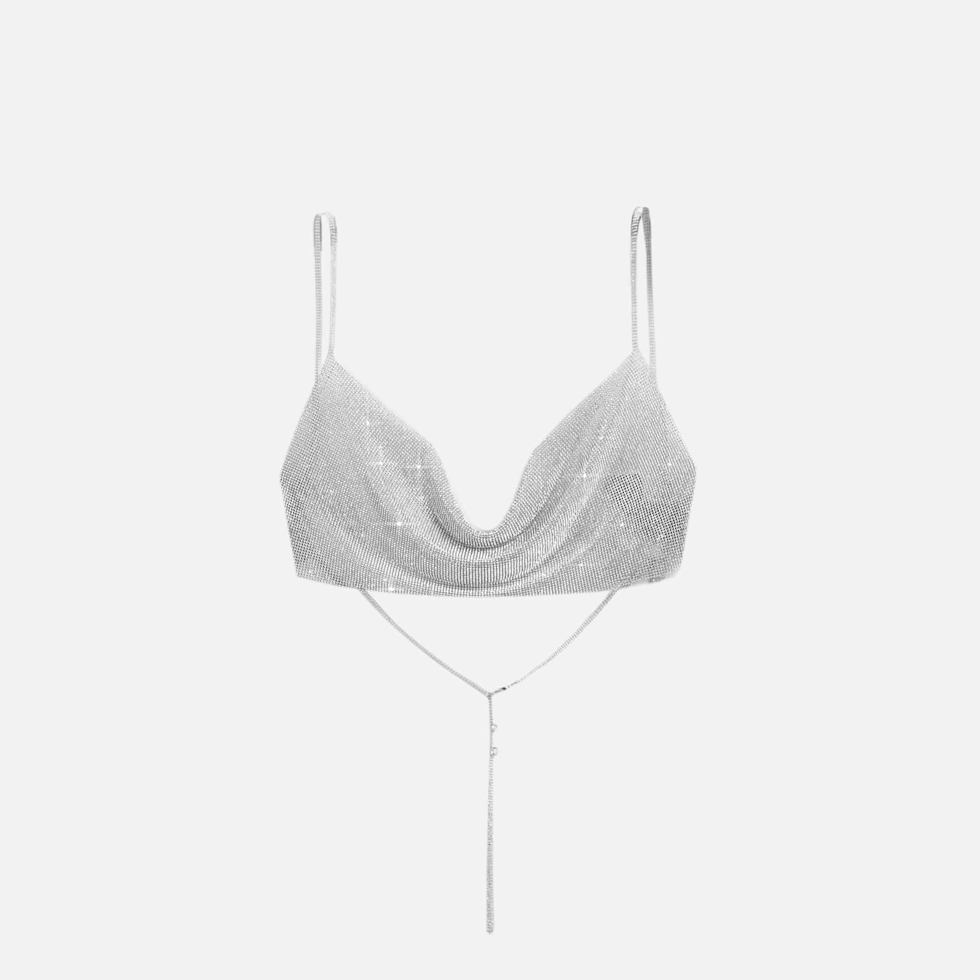 Kith Women Dana Chainmail Cowl Bra - Silver
