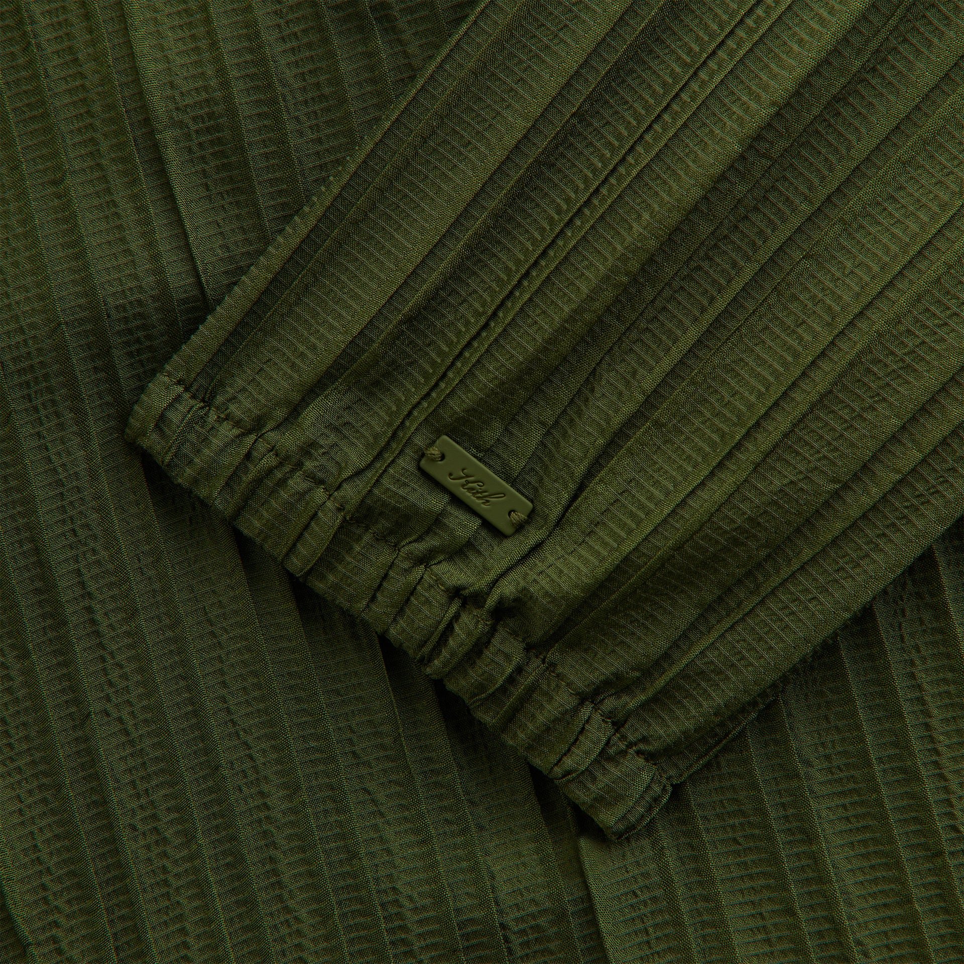 Kith Women Umi Plisse Drawstring Hoodie - Kelp