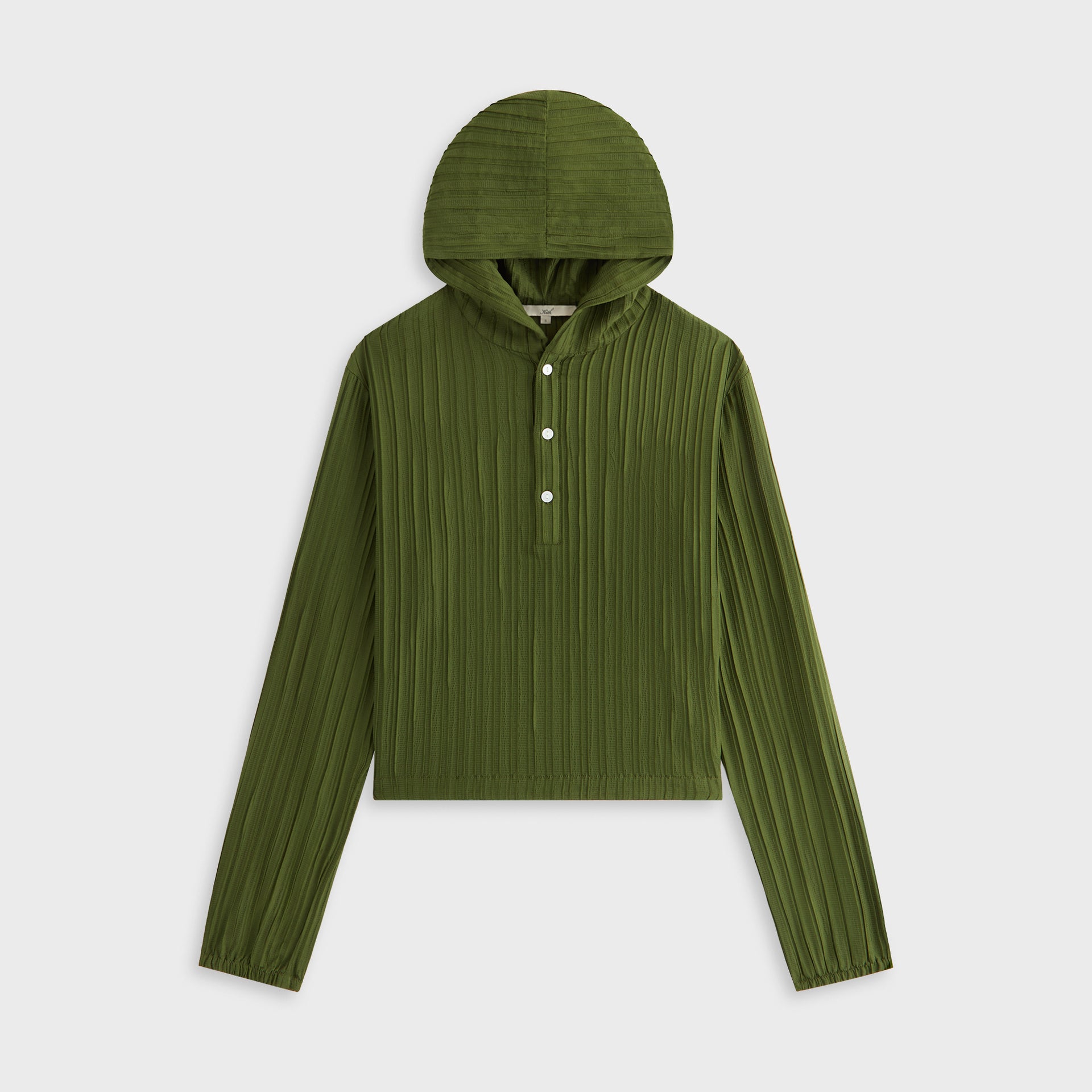 Kith Women Umi Plisse Drawstring Hoodie - Kelp