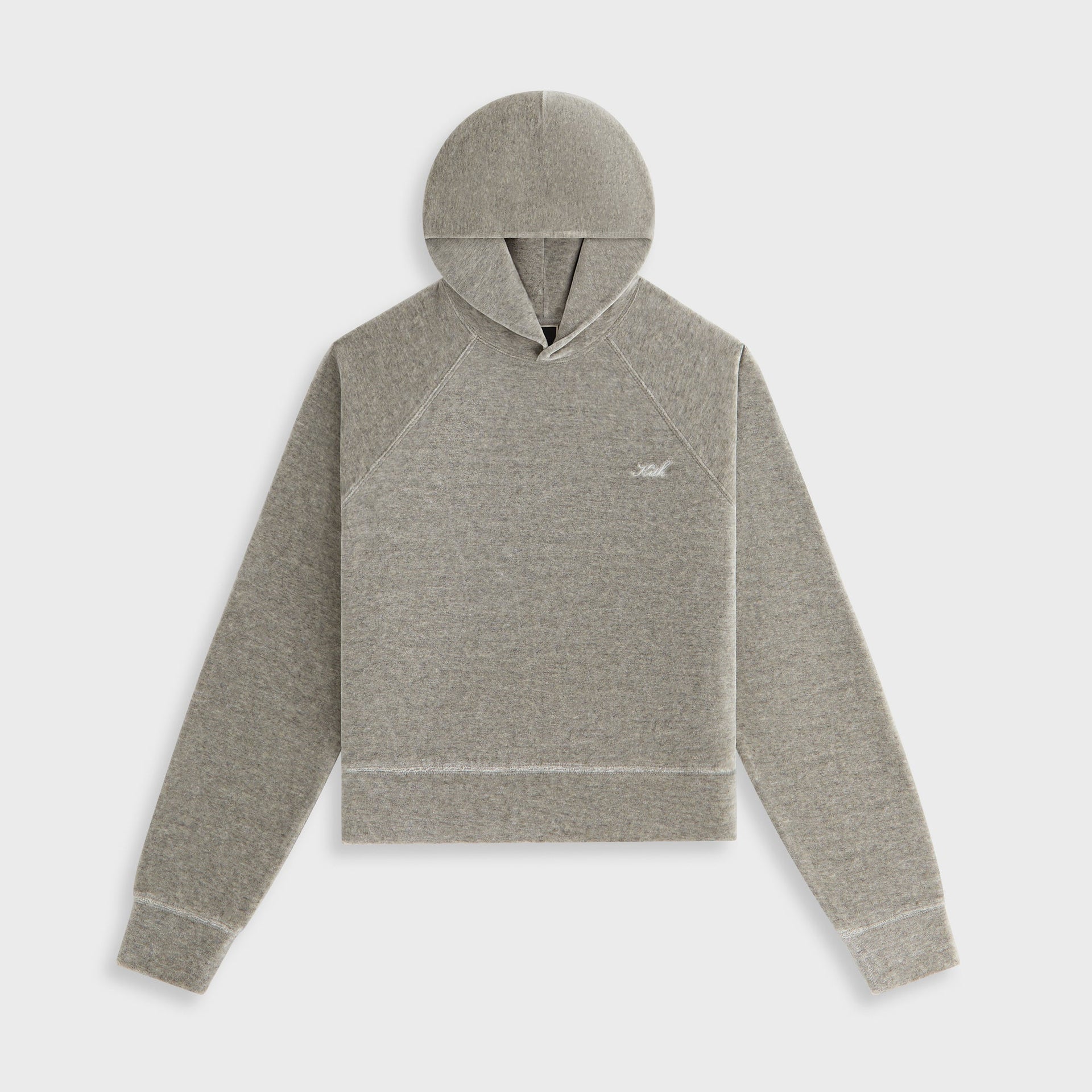 Kith Women Tatum Velour Hoodie - Light Heather Grey