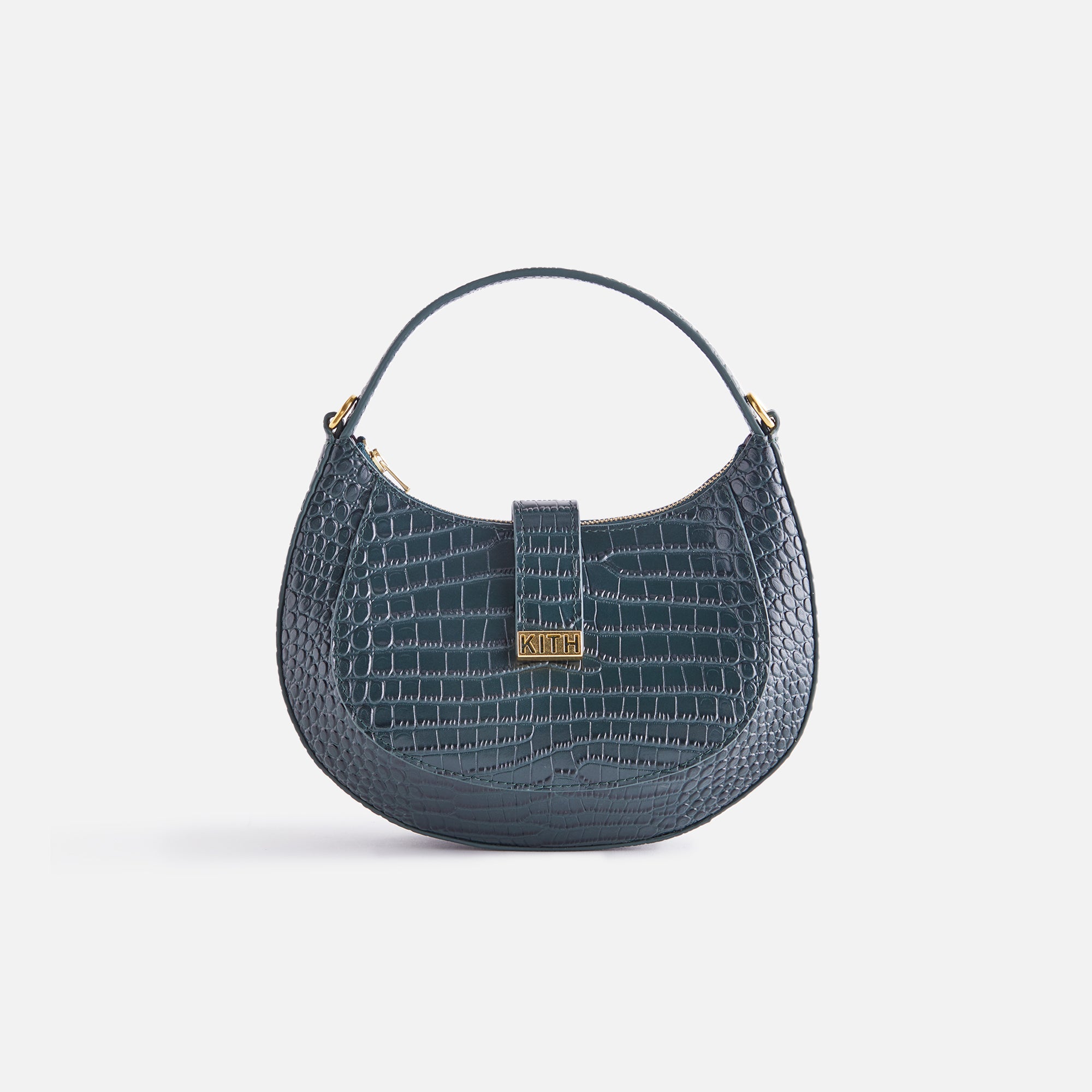 Kith Women Mini Saddle Bag in Croc Deboss Leather - Stadium