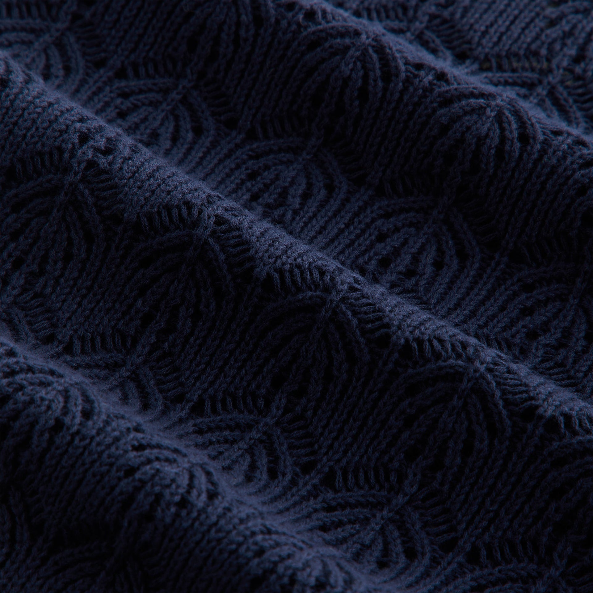 Kith Women Selma Crochet Polo Long Sleeve - Nocturnal