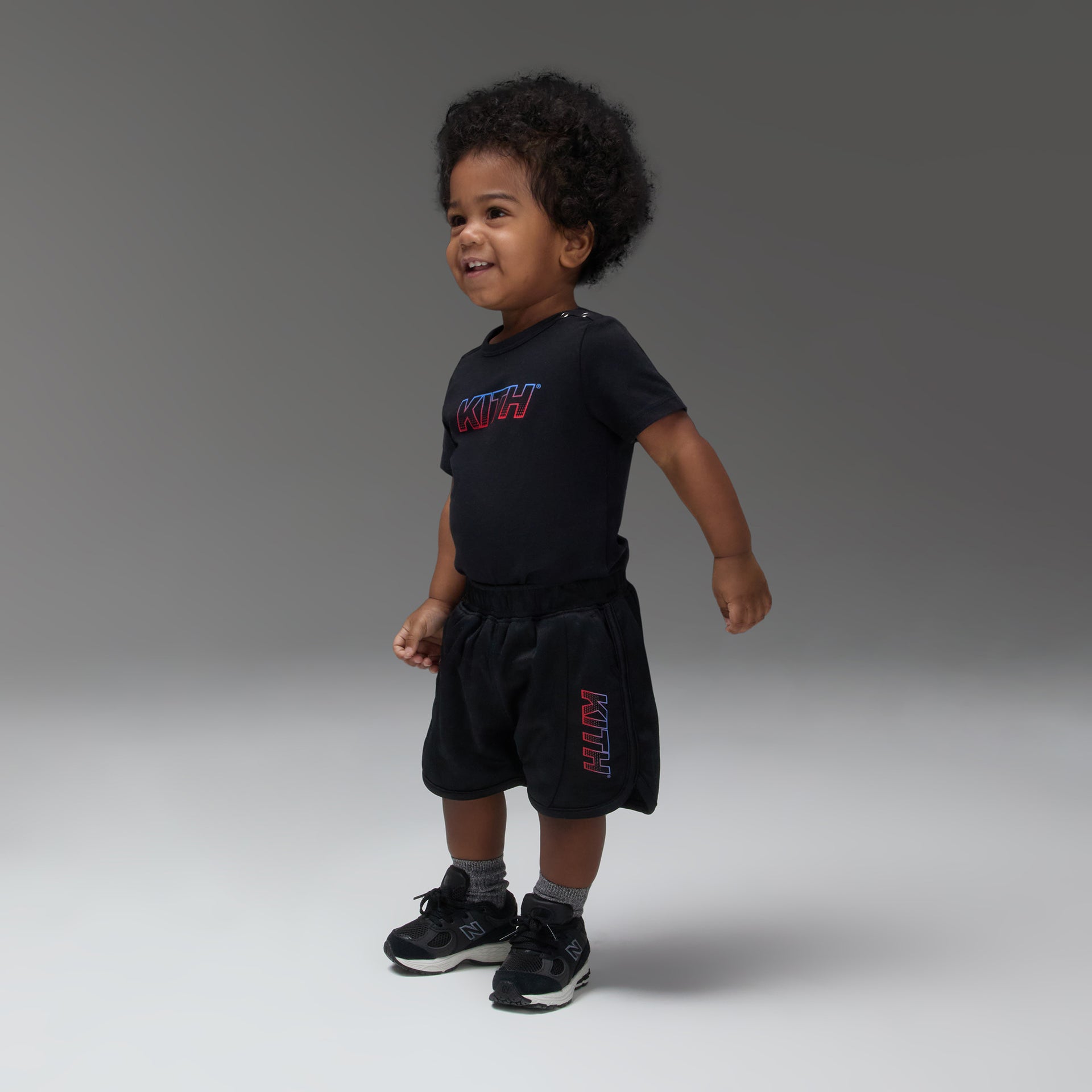 Kith Baby Checkerboard Soccer Jordan Short - Black