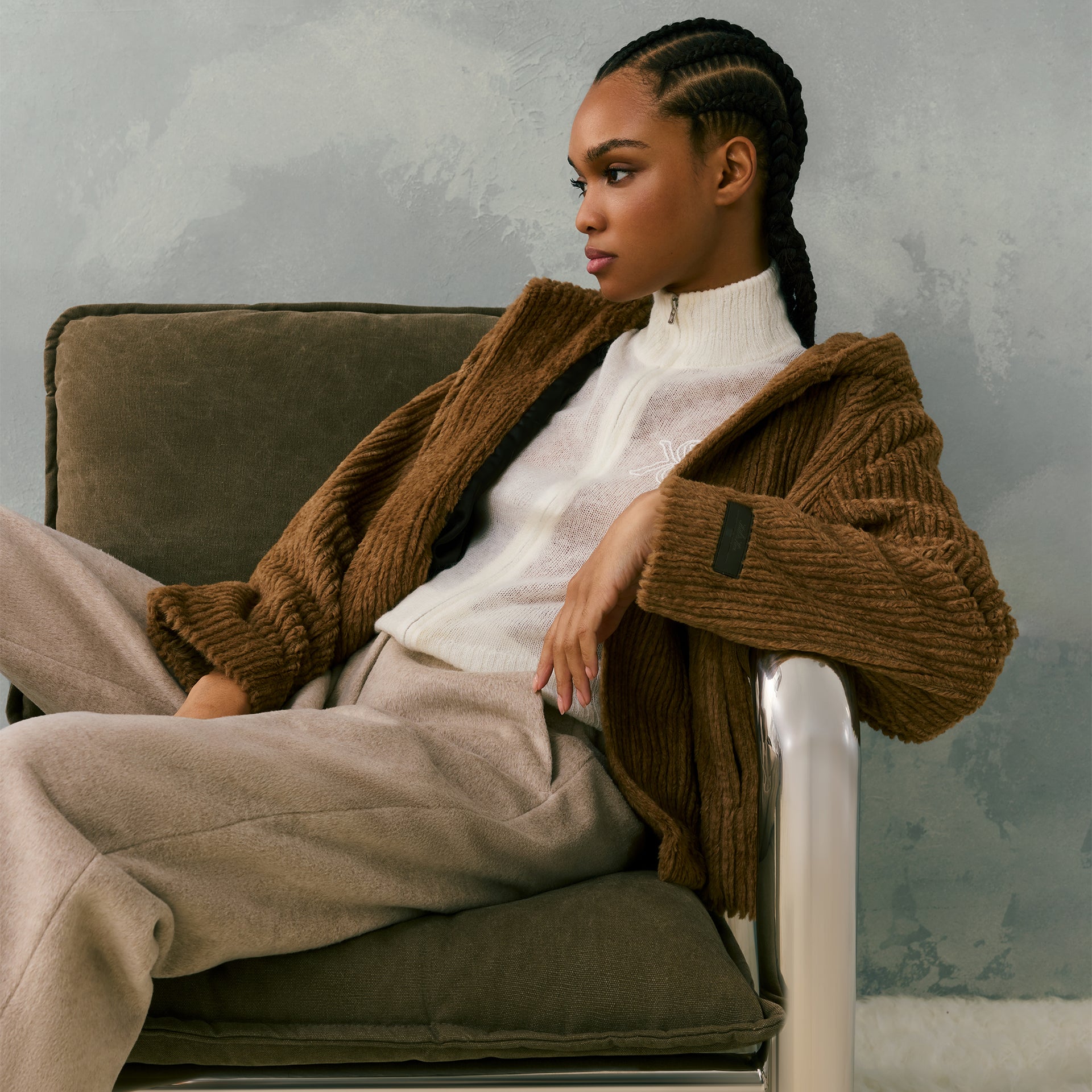 Kith Women Harlyn Hooded Fur Jacket - Millet