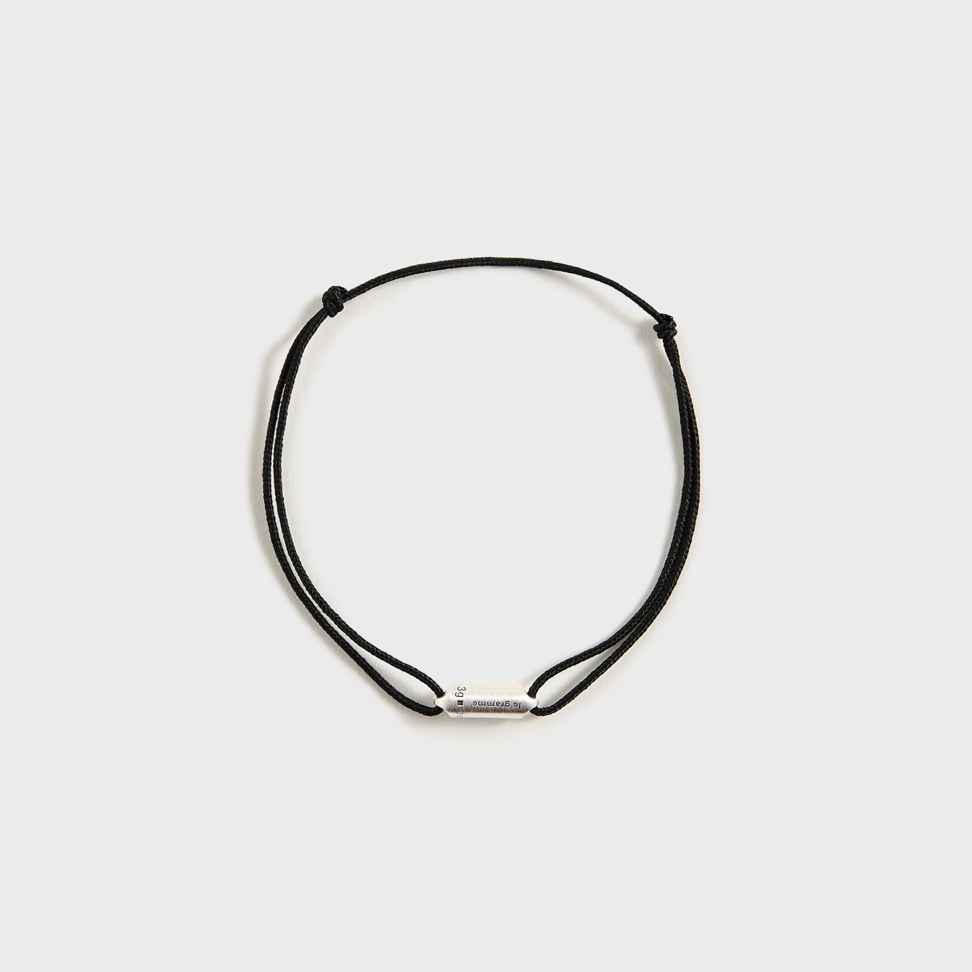 Le Gramme 3g Brushed Sterling Silver Black Cord Bracelet Segment - Silver / Black
