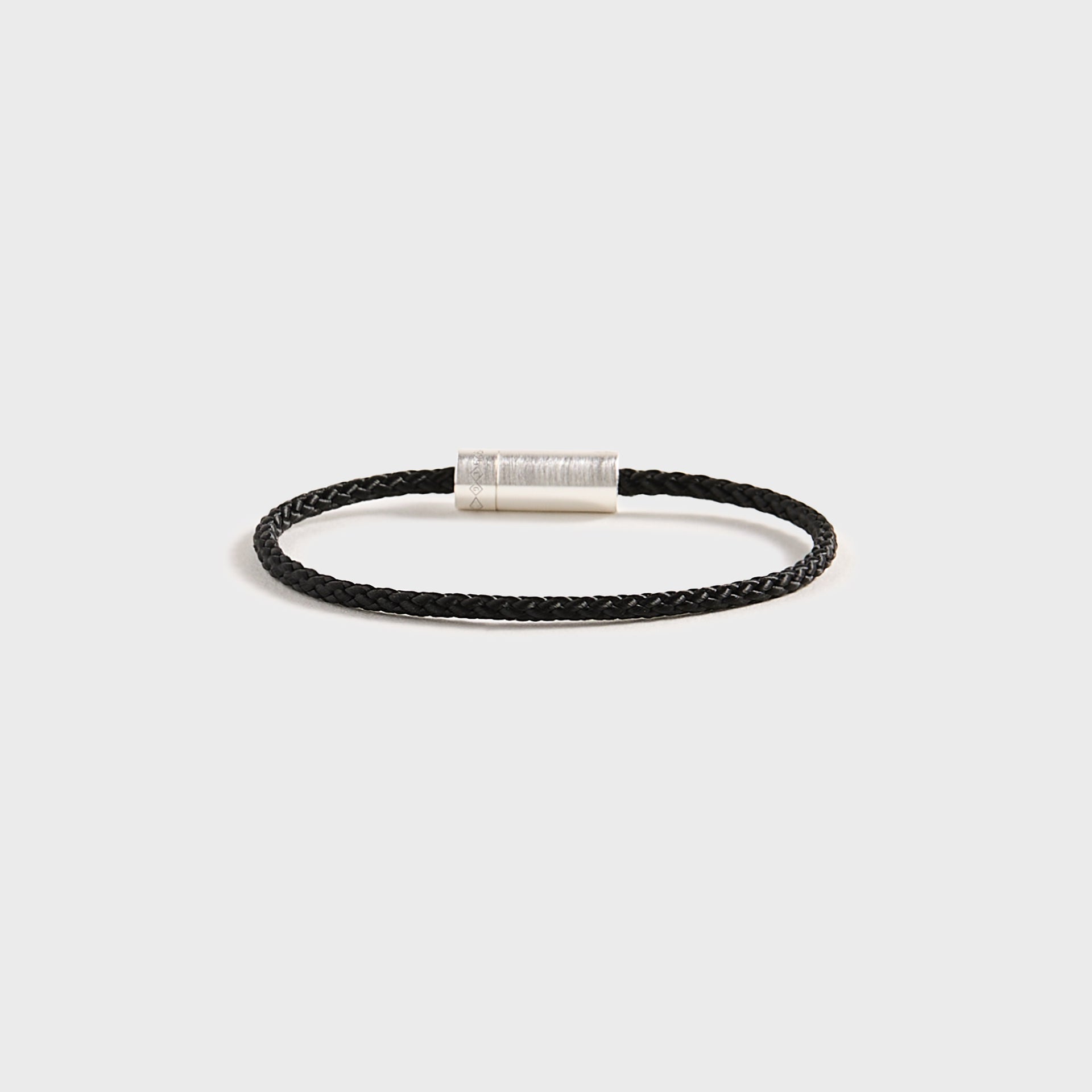 Le Gramme 7g Brushed Nato Cable Bracelet - Silver / Black