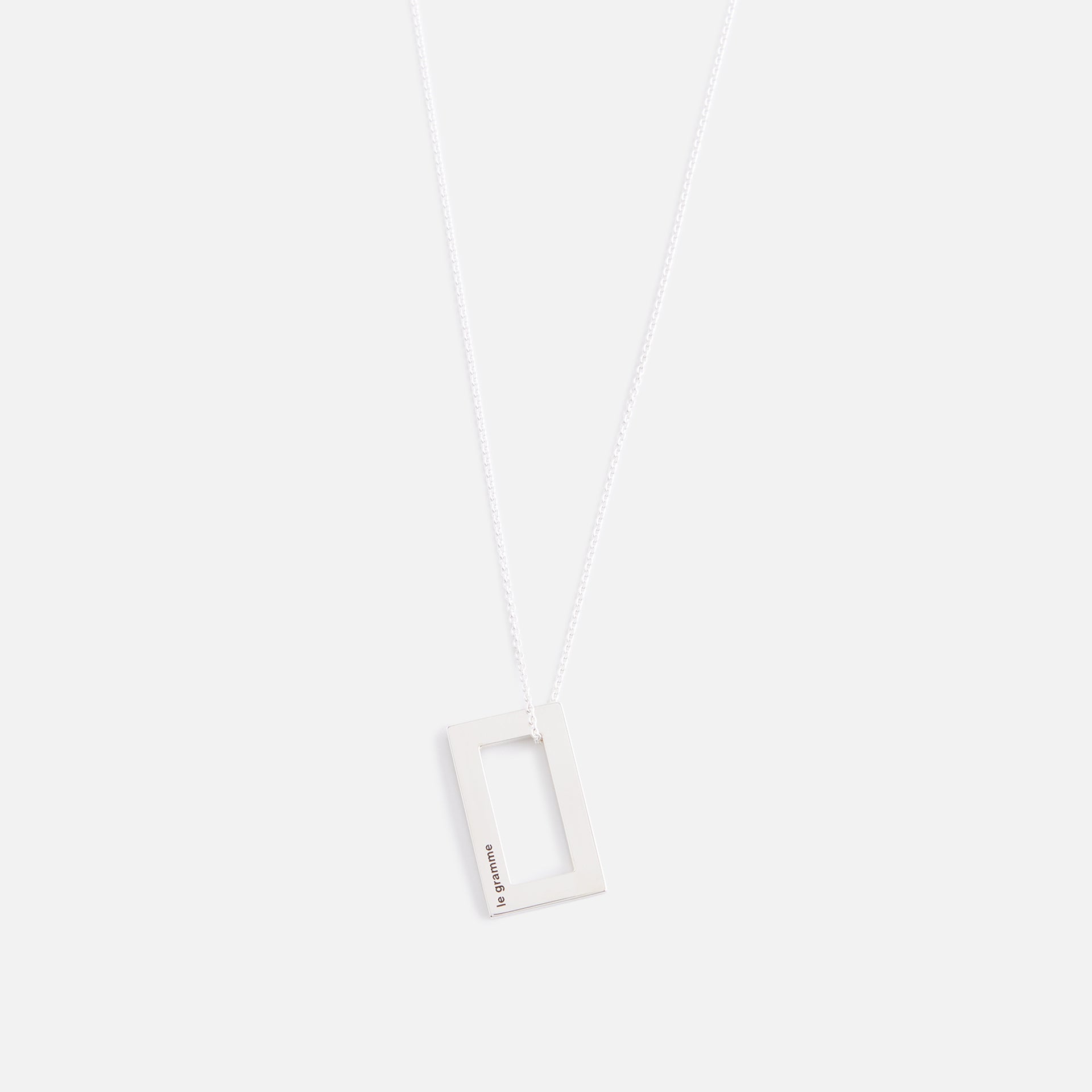 Le Gramme 3.4g Rectangle Pendant Polished Silver in Silver