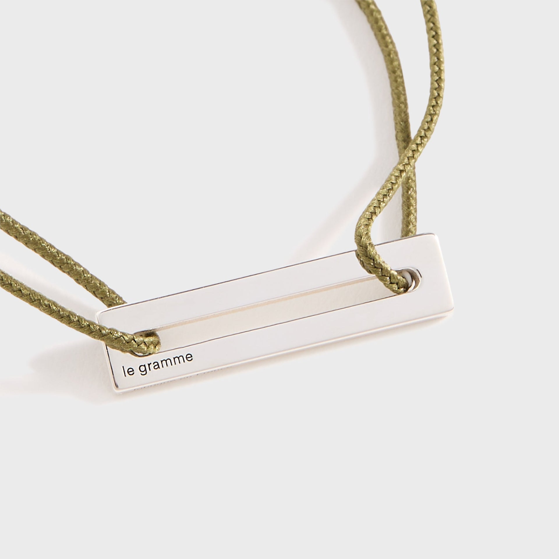Le Gramme 1.7g Sterling Silver Khaki Cord Bracelet in Khaki