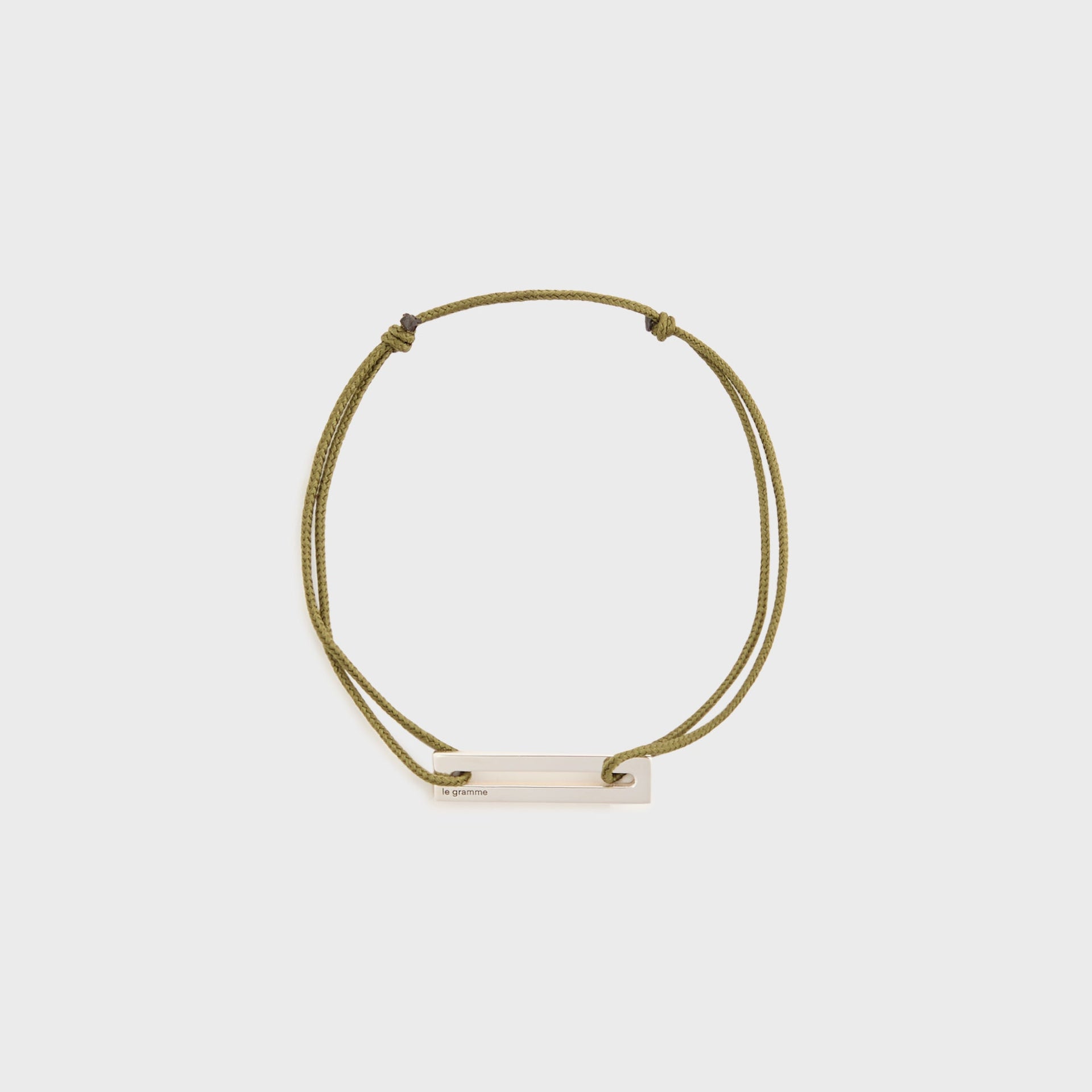 Le Gramme 1.7g Sterling Silver Khaki Cord Bracelet in Khaki