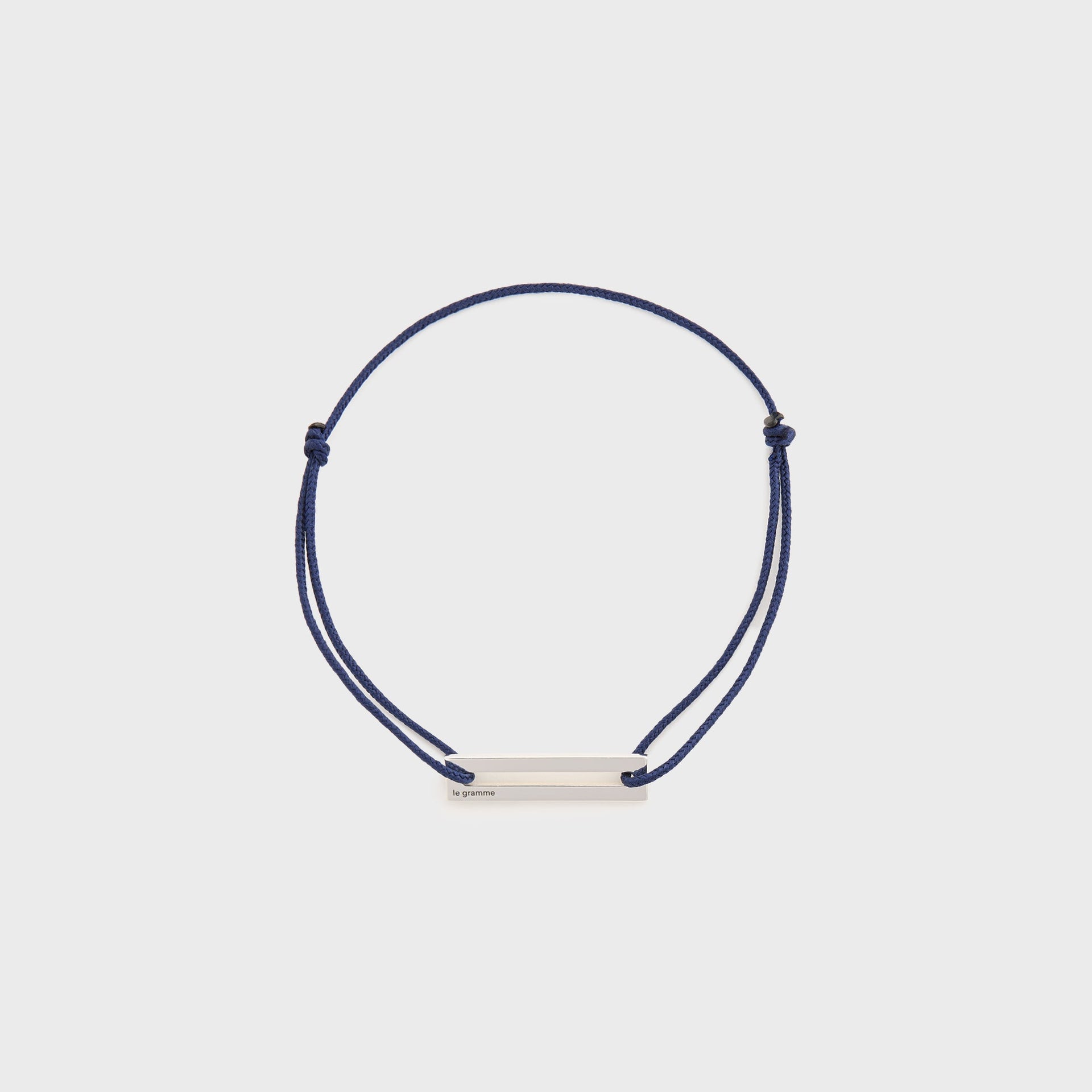 Le Gramme 1.7g Cord Bracelet in Navy Silver