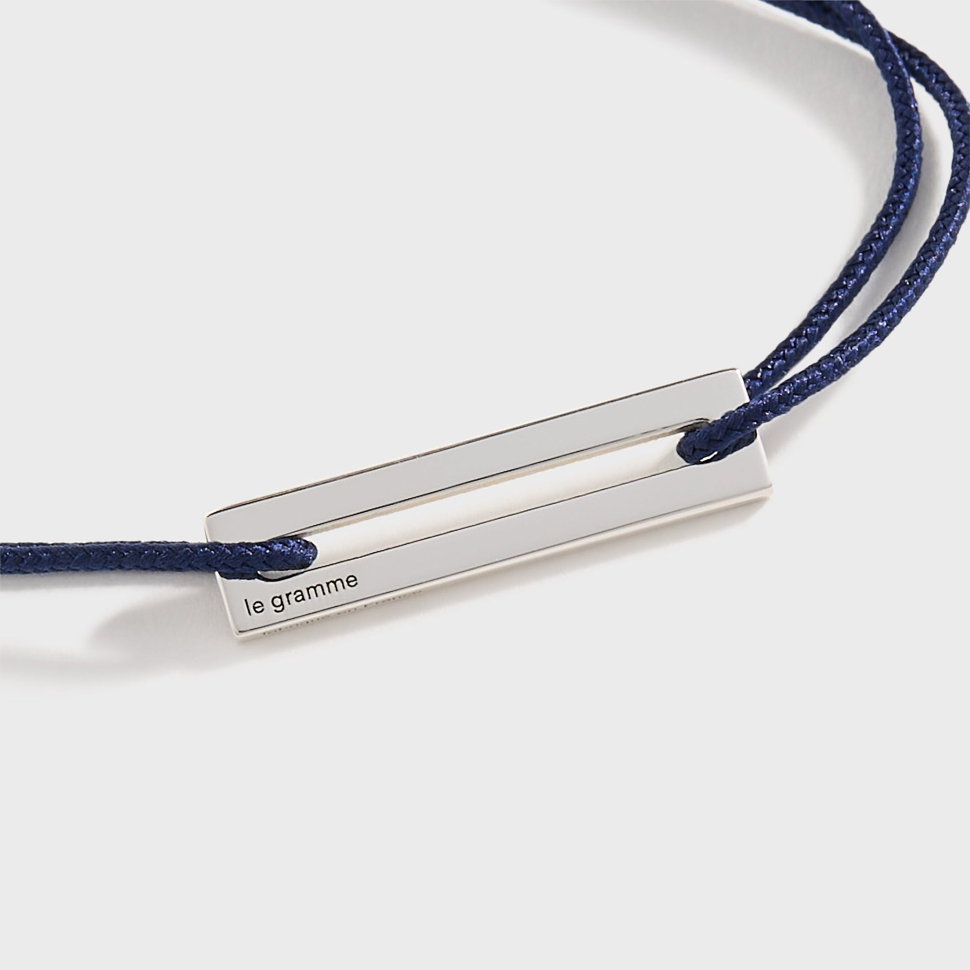 Le Gramme 1.7g Cord Bracelet in Navy Silver