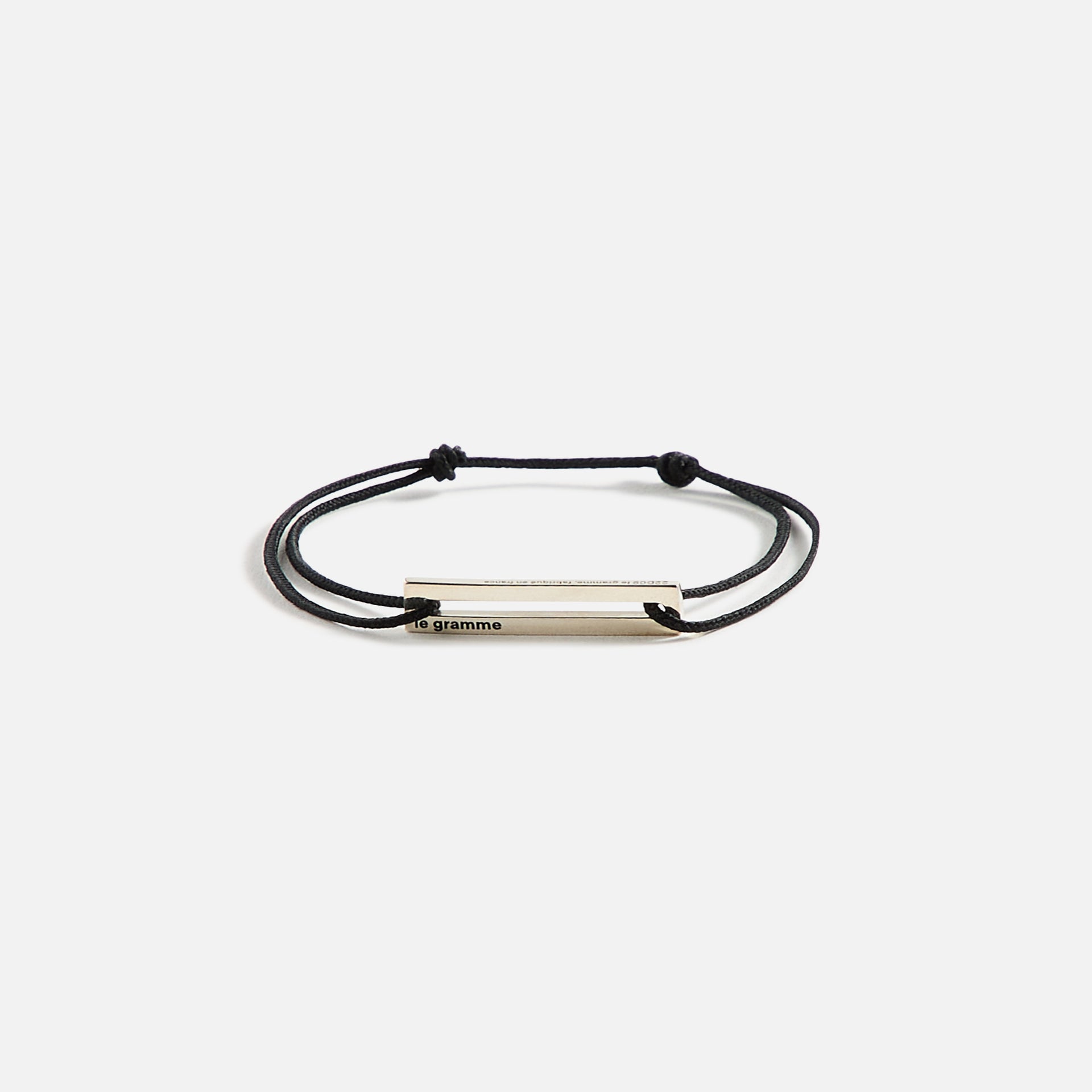 Le Gramme 1.7g Cord Bracelet - Black / Silver