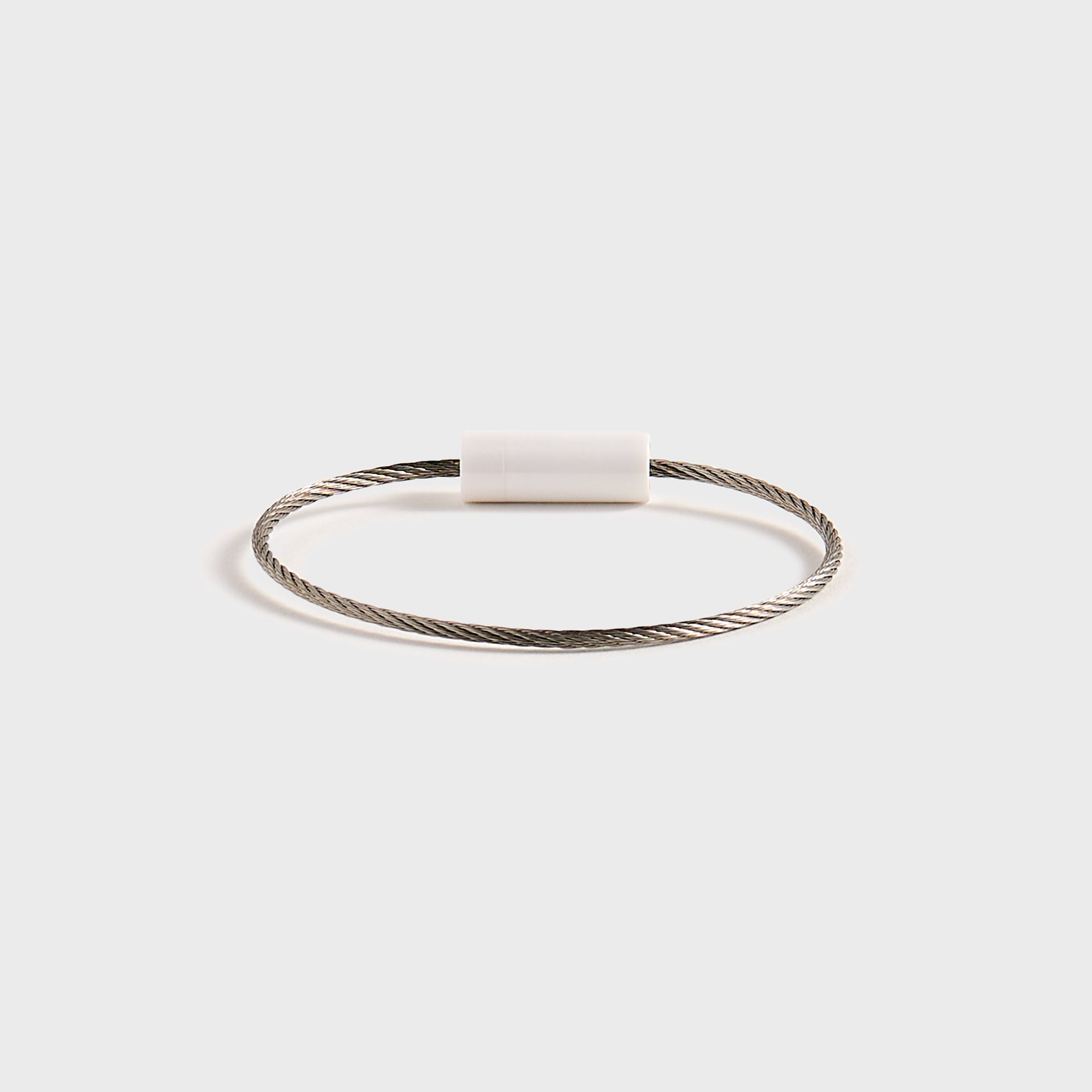 Le Gramme 5g Brushed White Ceramic Cable Bracelet - White