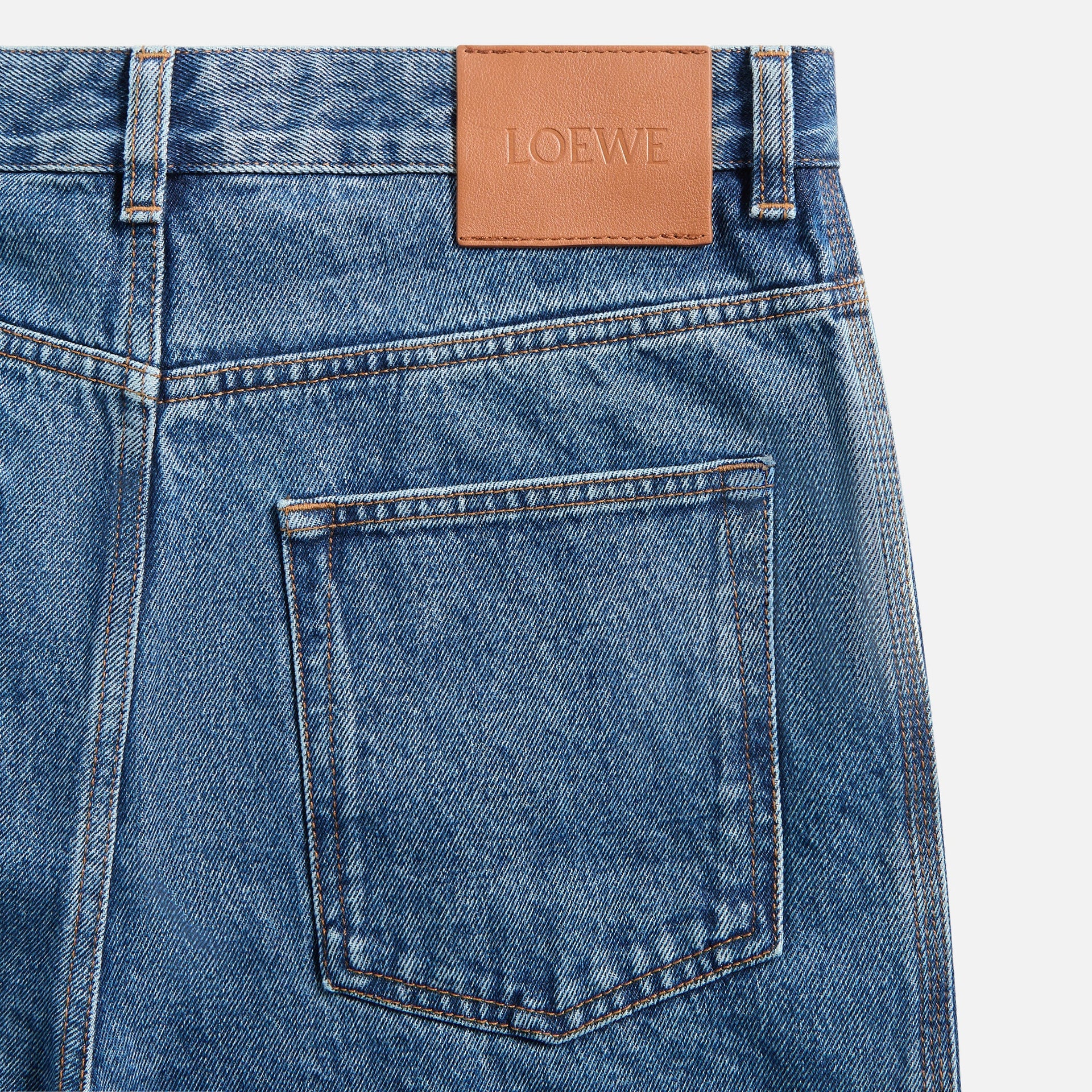 Loewe Anagram Baggy Jeans - Mid Blue Denim