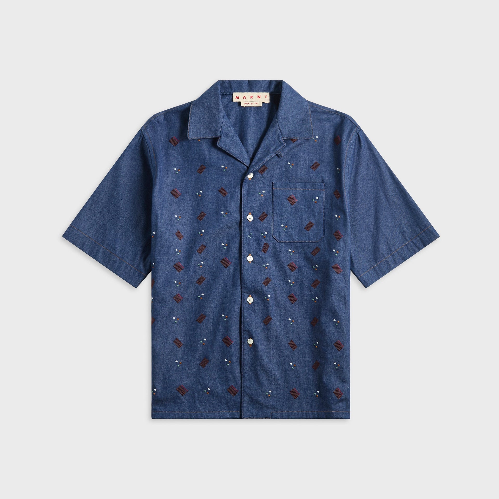 Marni Embroidered Shirt in Blue