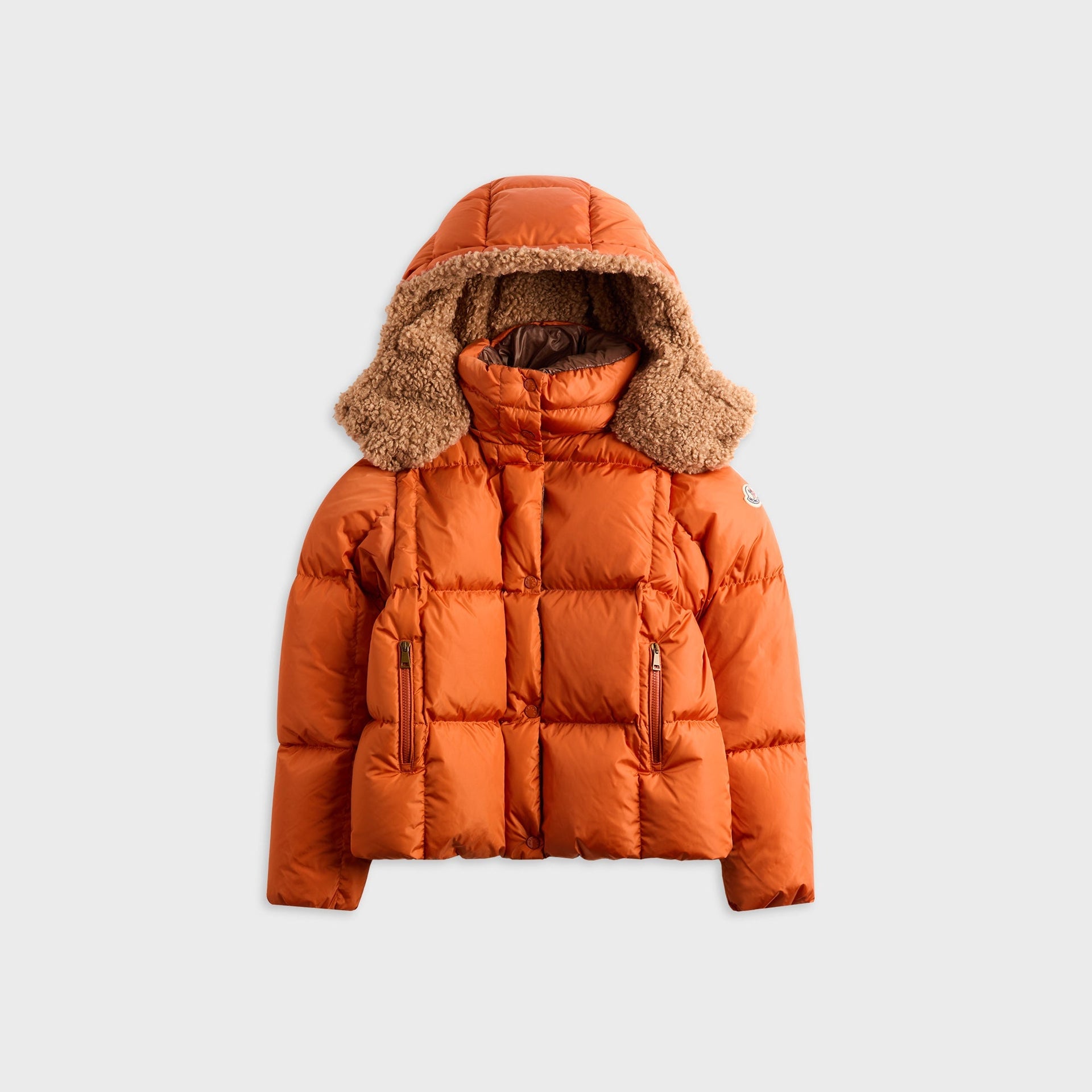 Moncler Castelnou Square Quilted Hooded Jacket - Orange