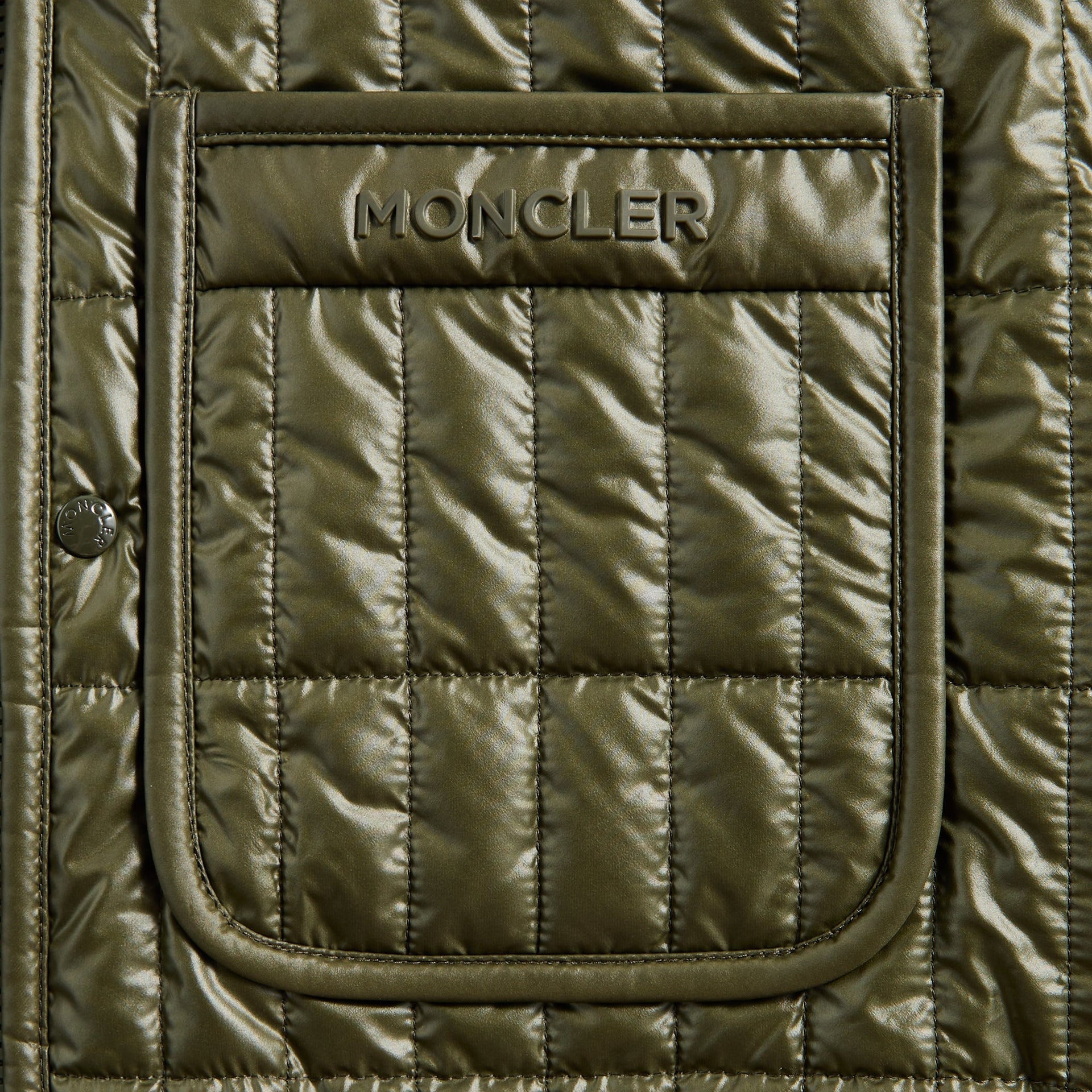 Moncler Madiere Shirt Jacket in Olive Green