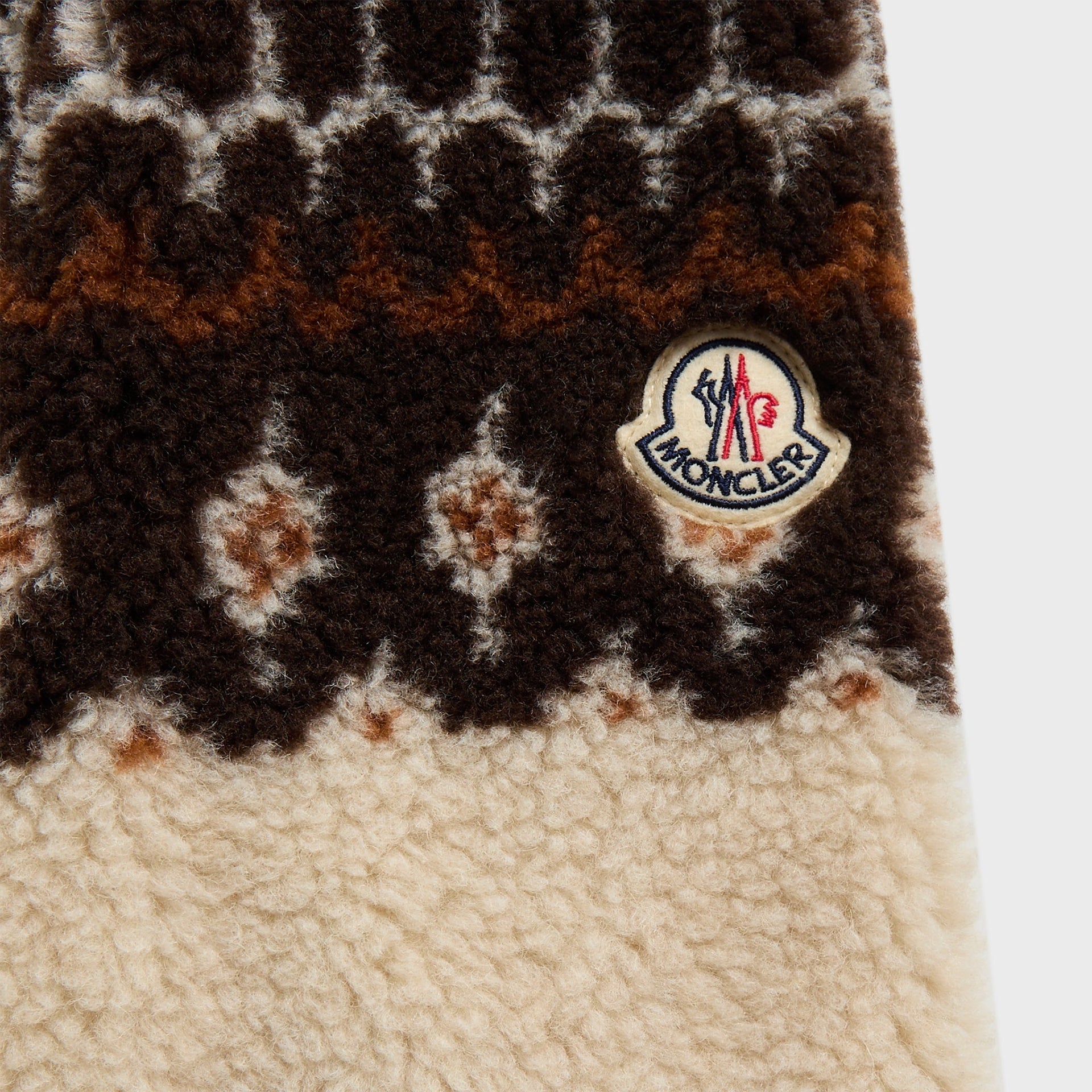 Moncler Zip Up Cardigan in Tan