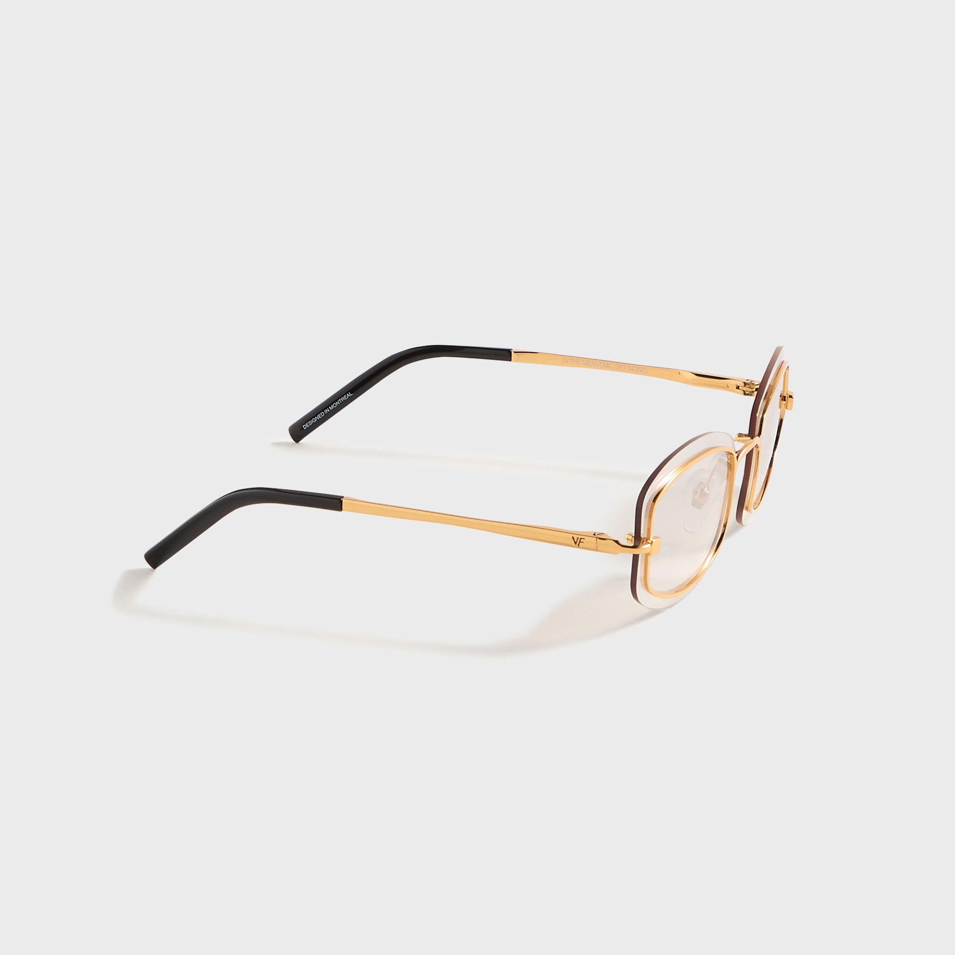 Vintage Frames Genius Rimless 24KT in Yellow Gold / Brown Smoke