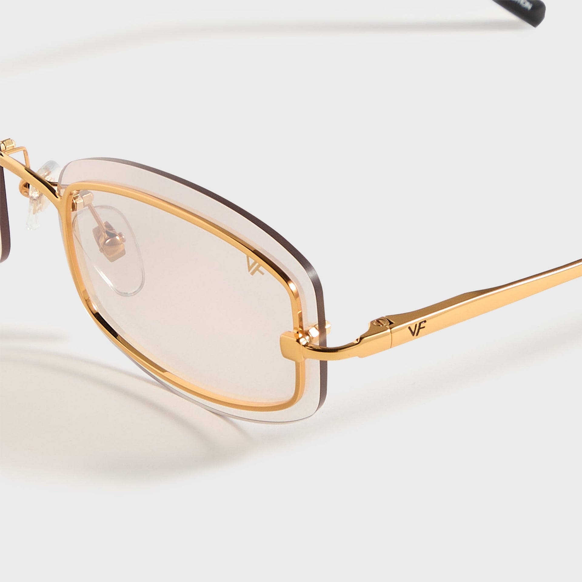 Vintage Frames Genius Rimless 24KT in Yellow Gold / Brown Smoke