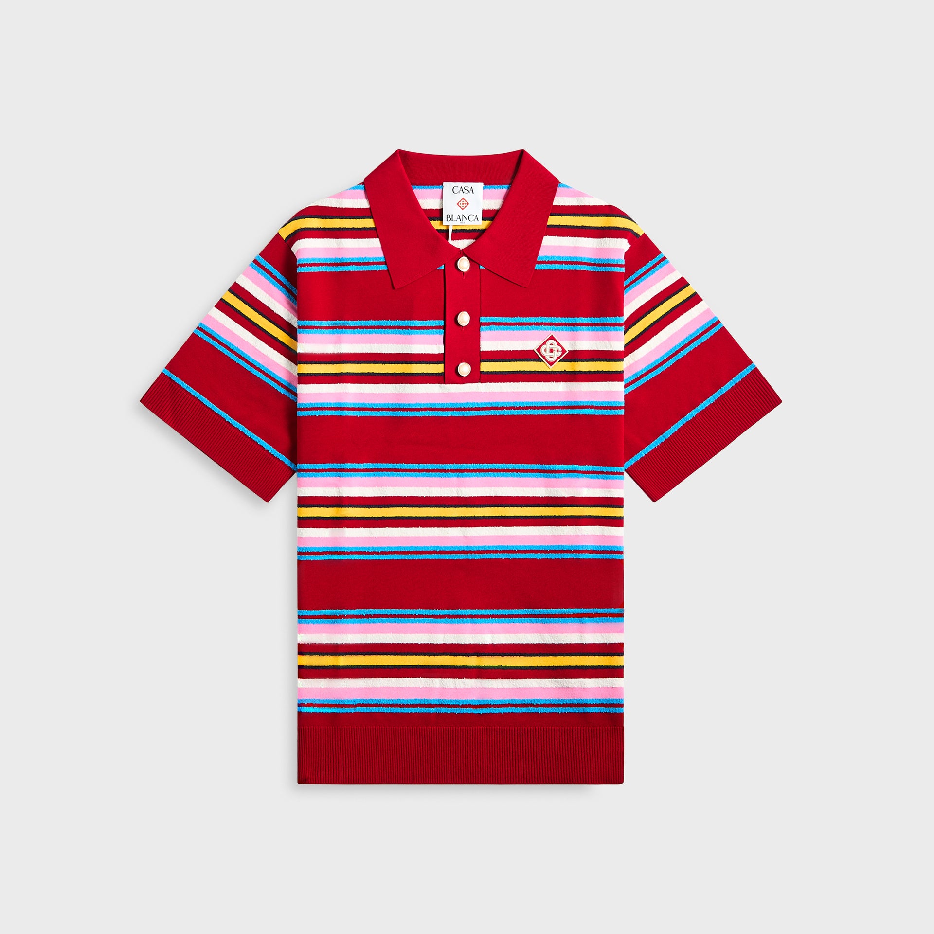 Casablanca Oversized Striped Polo - Dark red / Multicolor