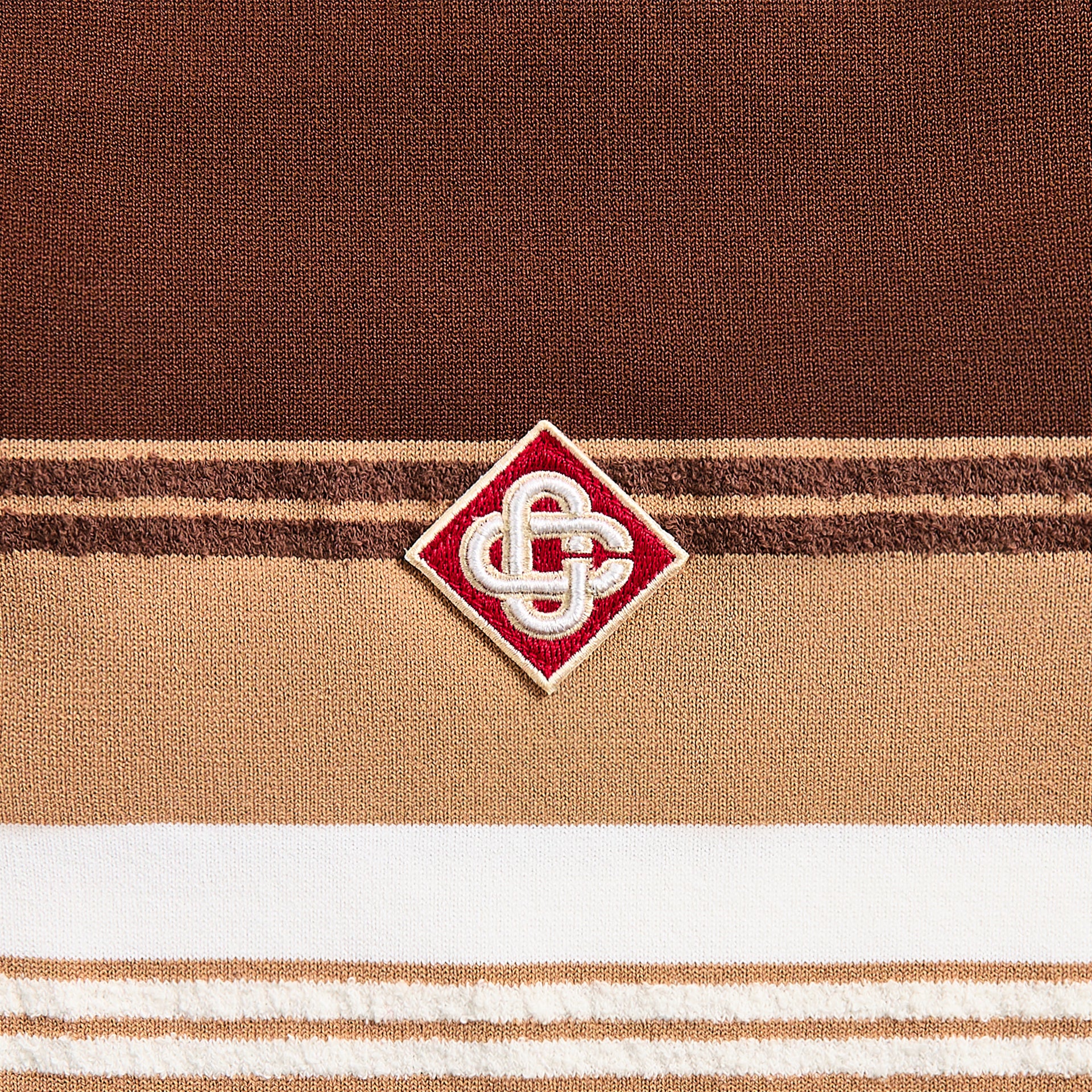 Casablanca Chicano Striped Polo - Beige / Brown