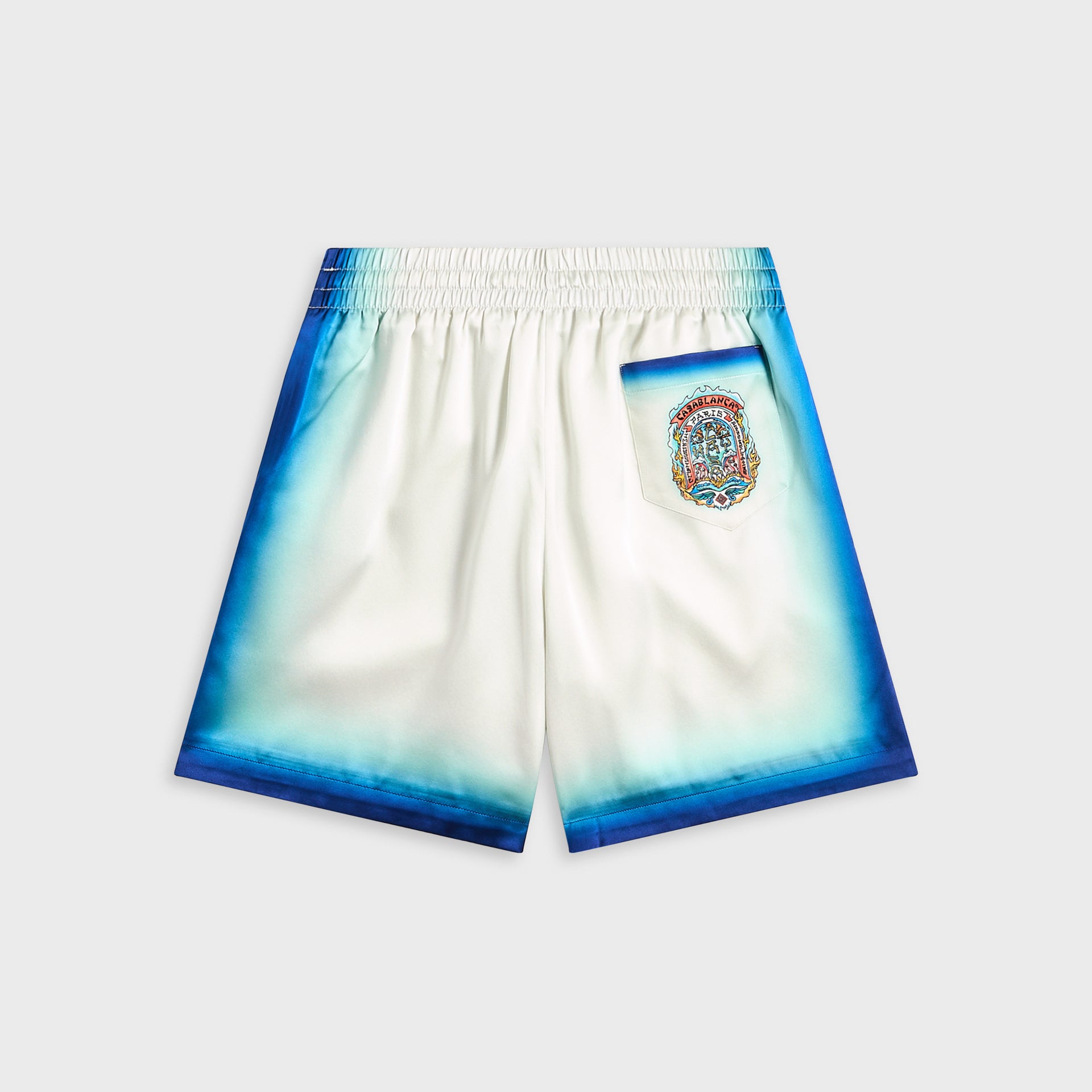 Casablanca Drawstring Shorts - Blue Fade / White