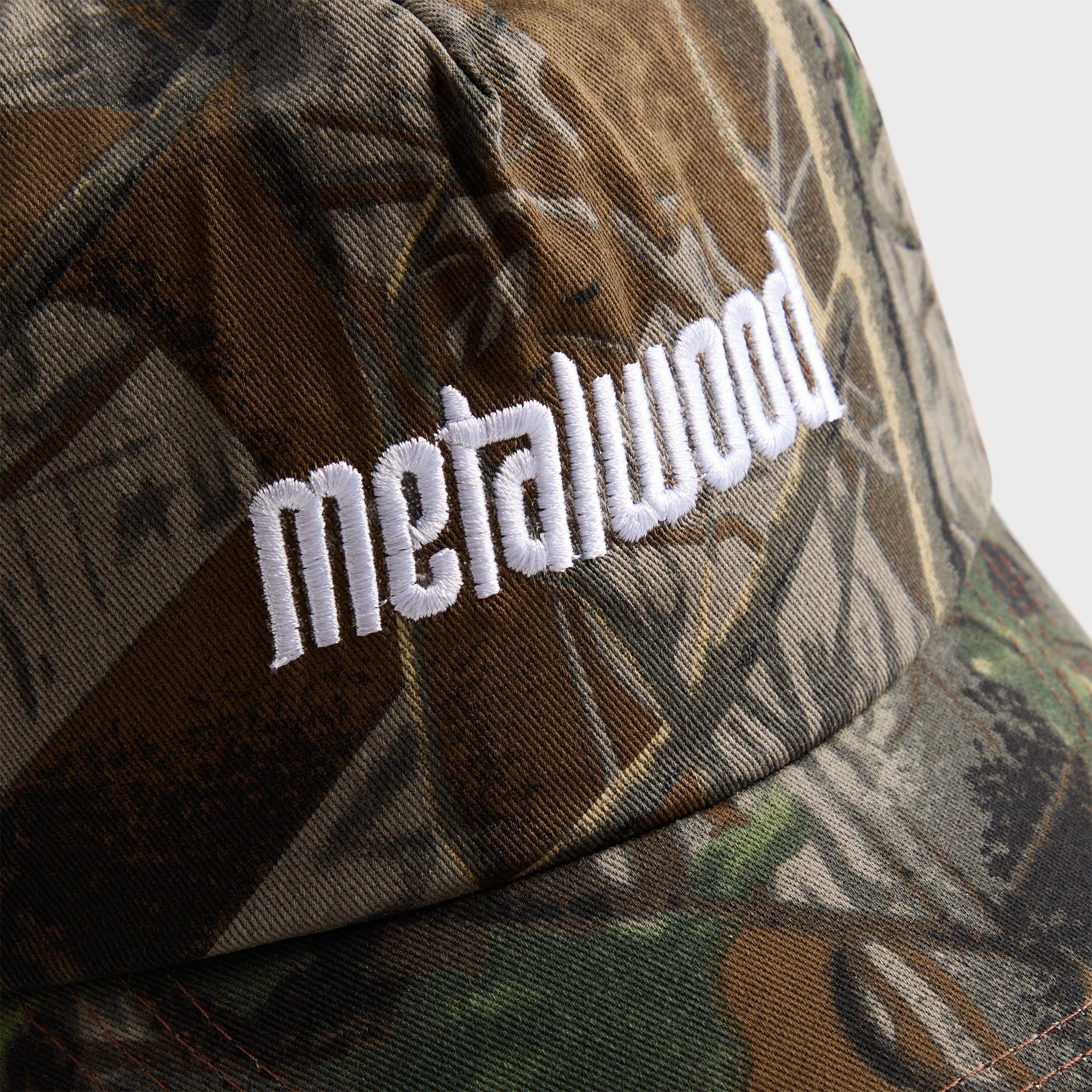 Metalwood Metal Logo 5 Panel Cap - Real Leaf Camo