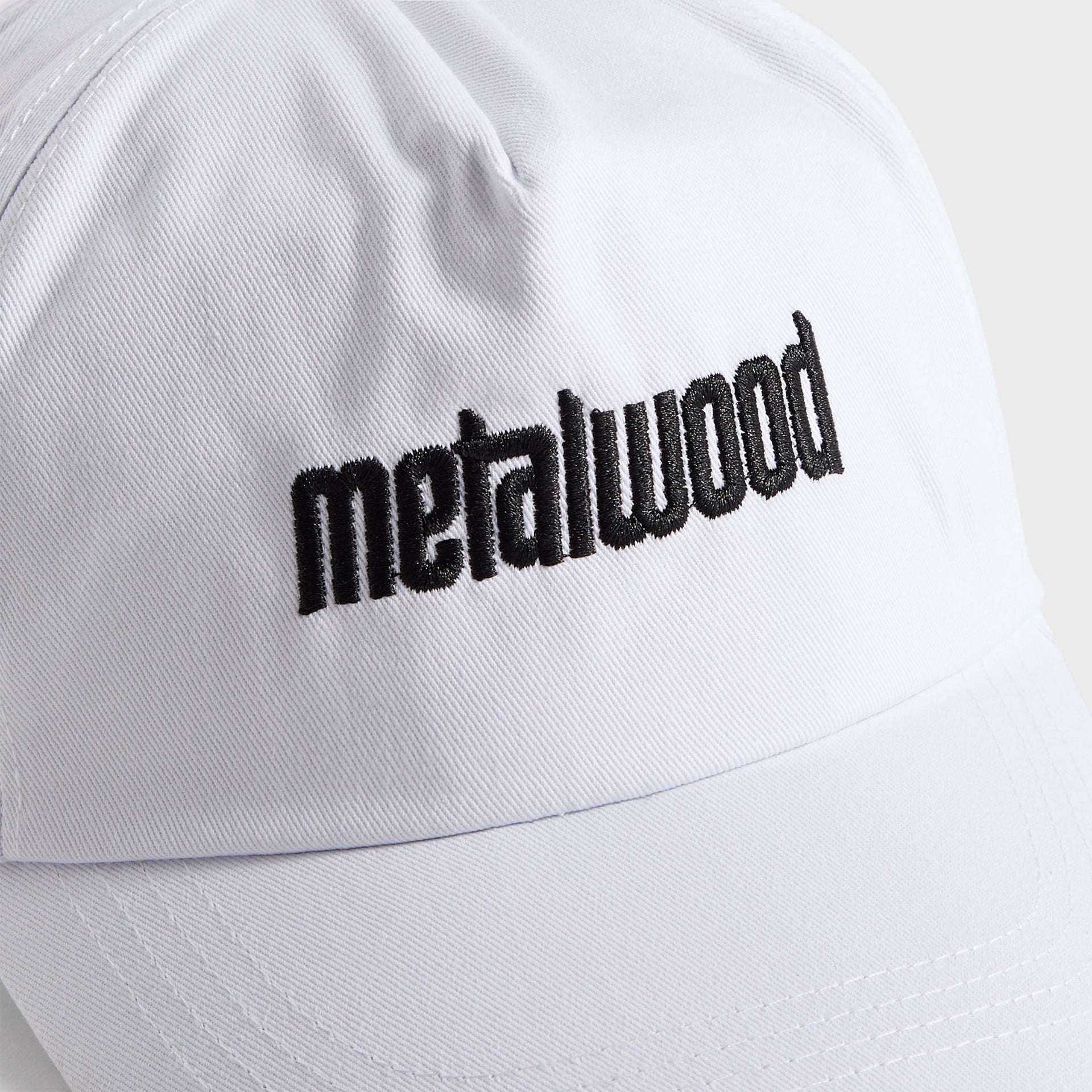 Metalwood Metal Logo 5 Panel Cap - White